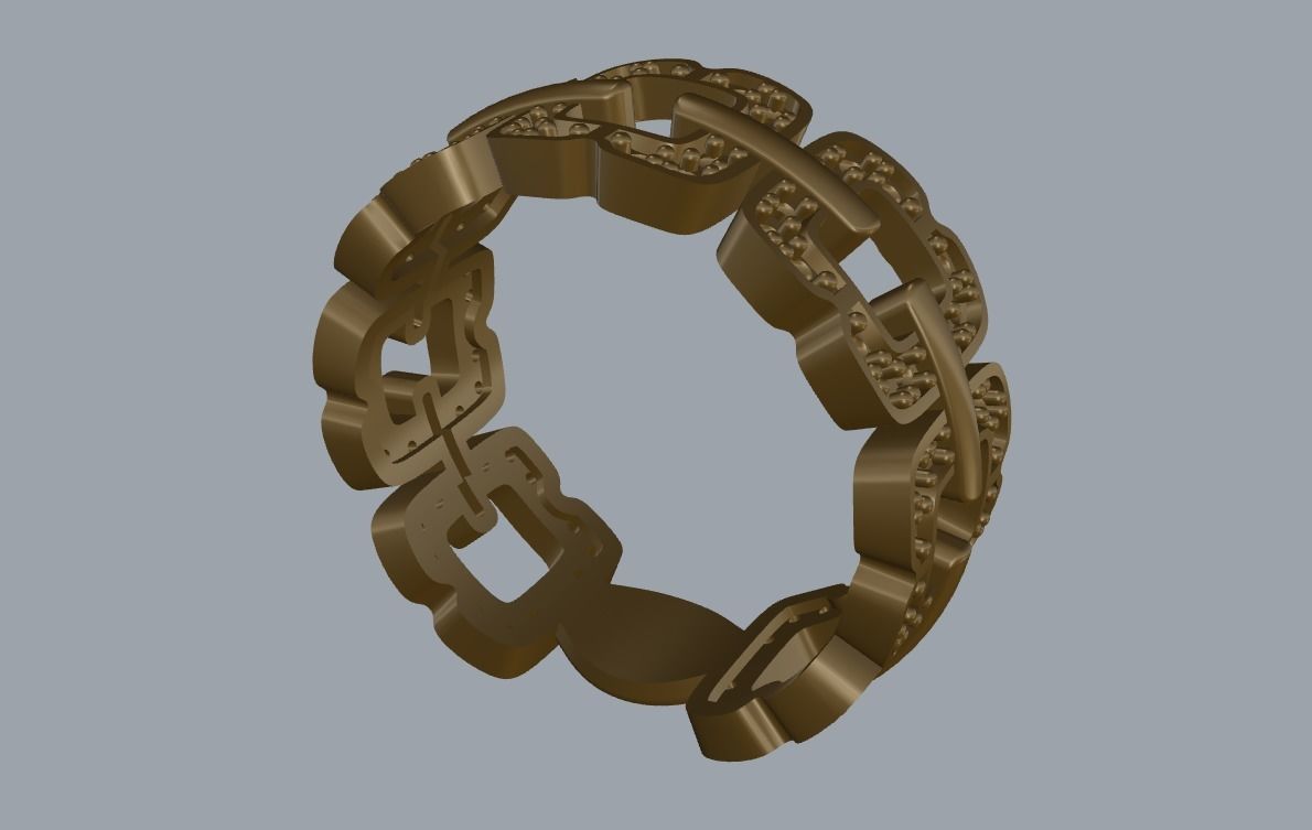 R 116 a Pave Band Bow shape 3D print model_14