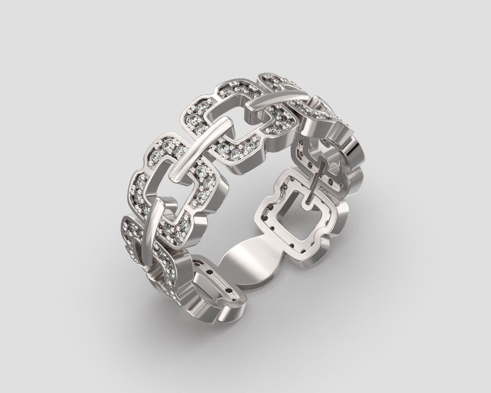 R 116 a Pave Band Bow shape 3D print model_3