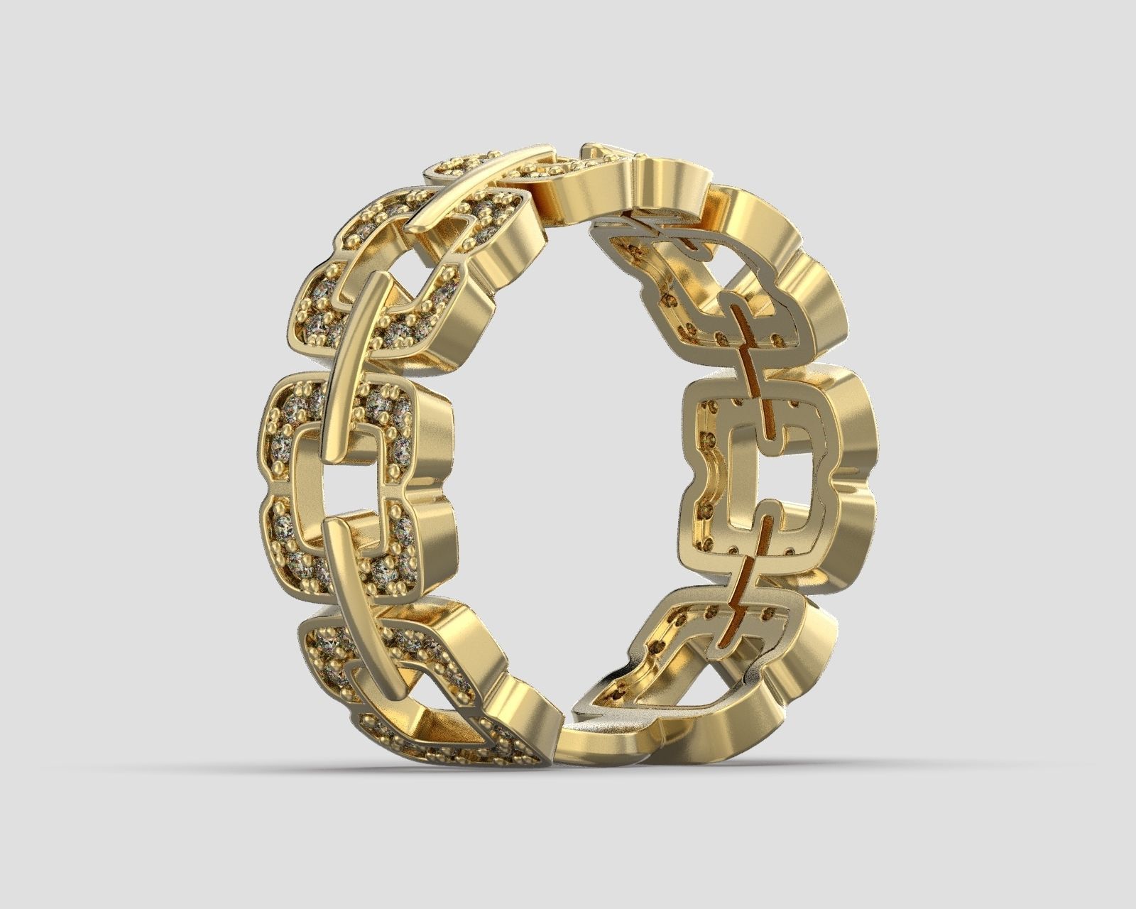 R 116 a Pave Band Bow shape 3D print model_7