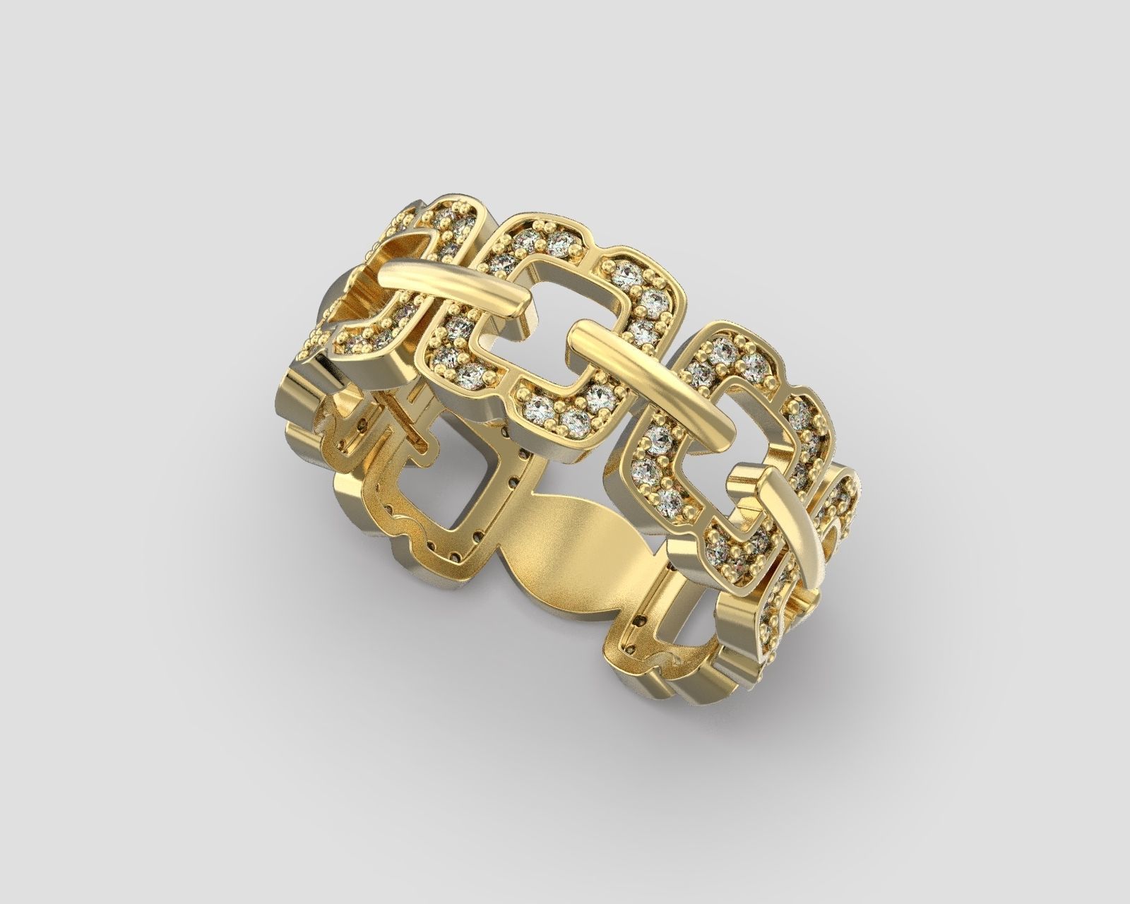 R 116 a Pave Band Bow shape 3D print model_5