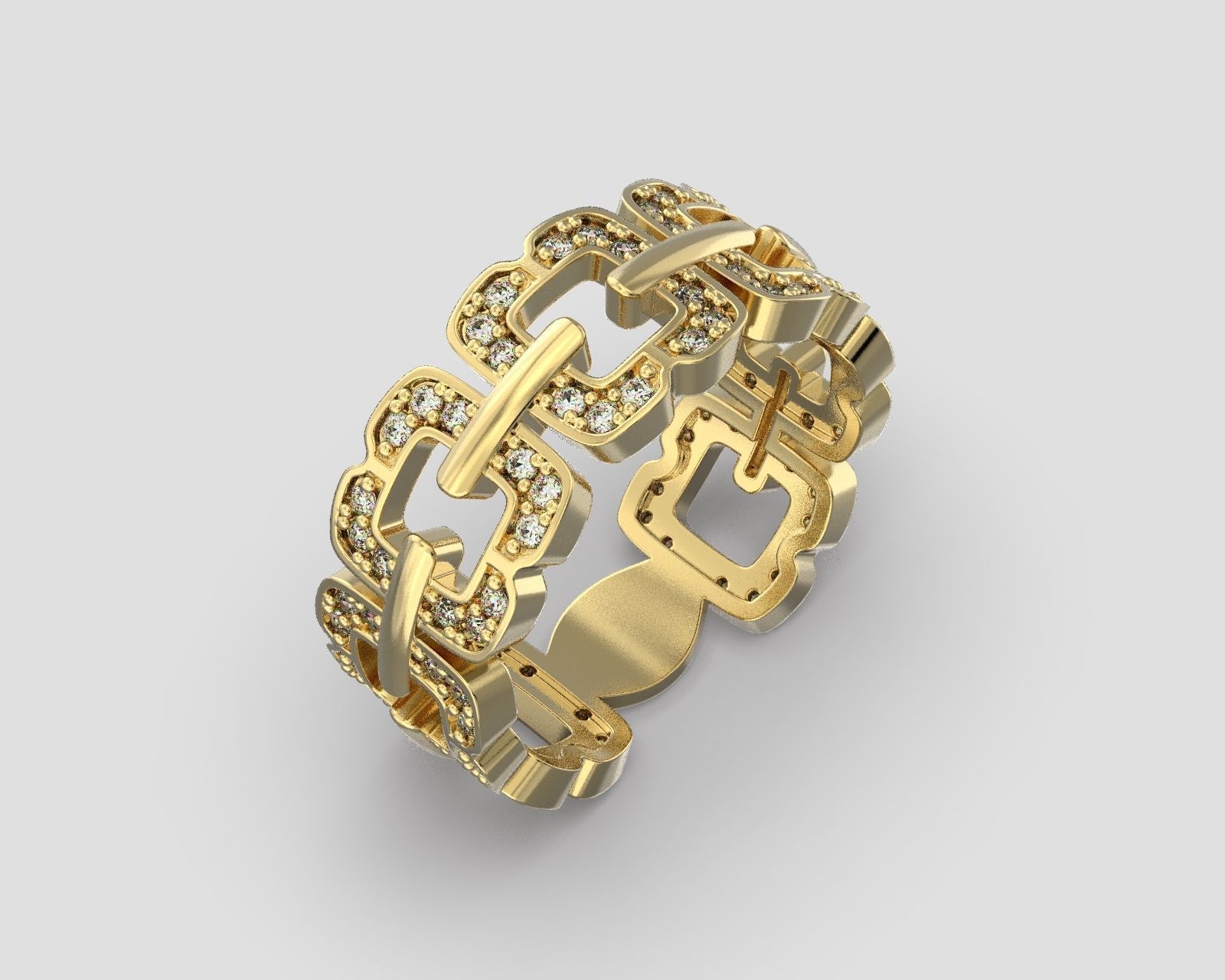 R 116 a Pave Band Bow shape 3D print model_4