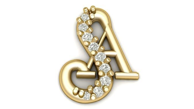 Alphabet S A Diamond Pendant 3d Printable Model 3D print model