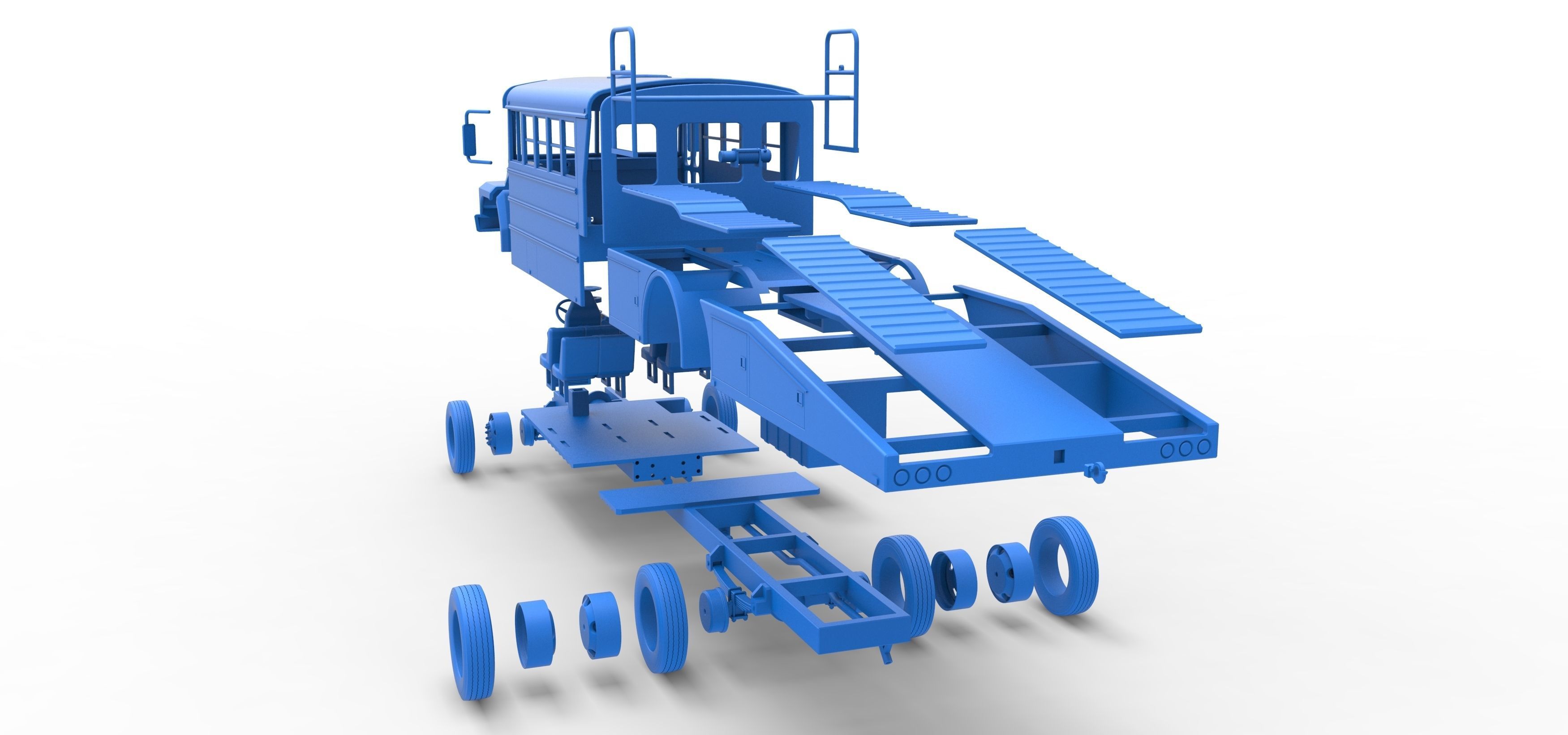 Vintage Transporter truck for Race car Version 5 Scale 1 to 25 3D print model_70