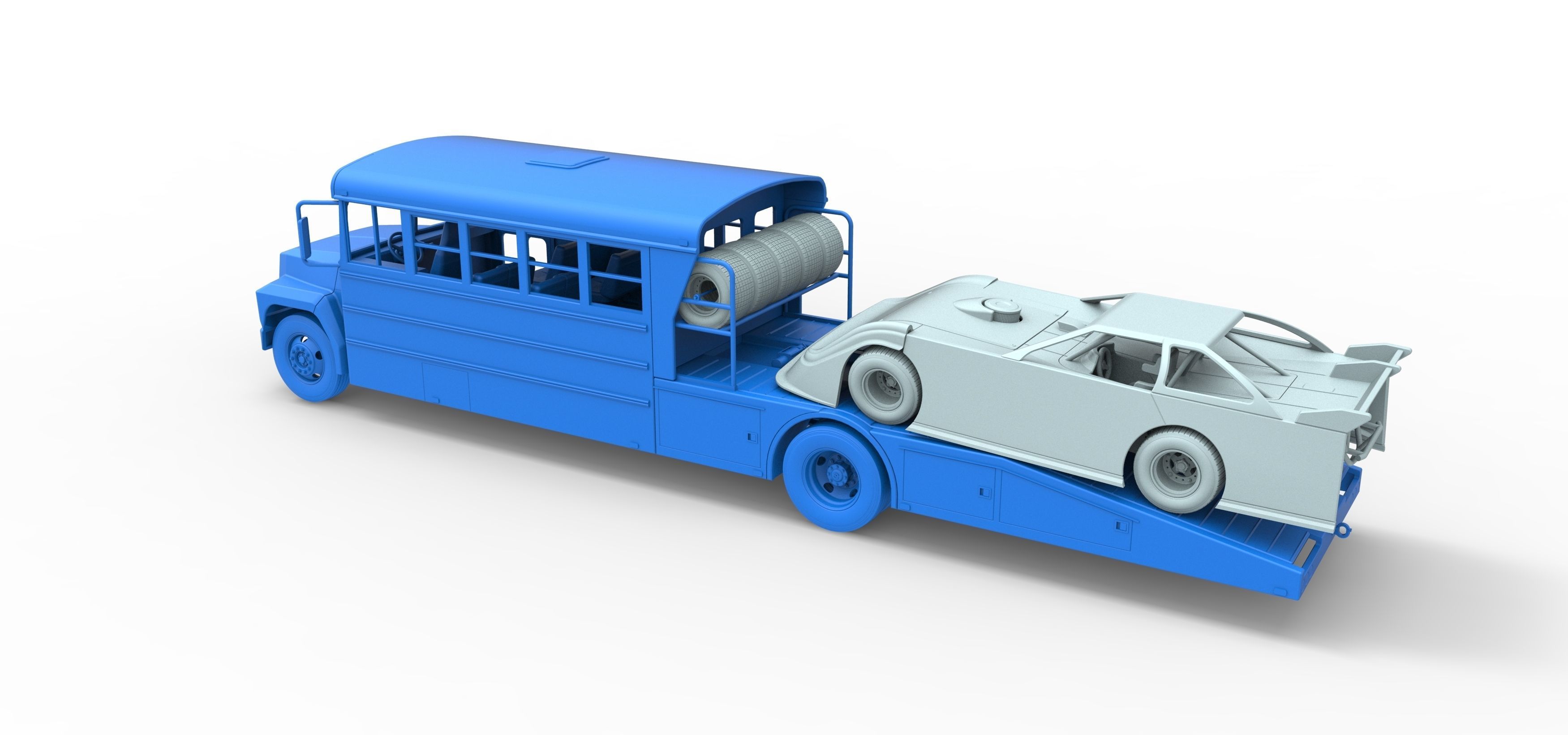 Vintage Transporter truck for Race car Version 5 Scale 1 to 25 3D print model_39
