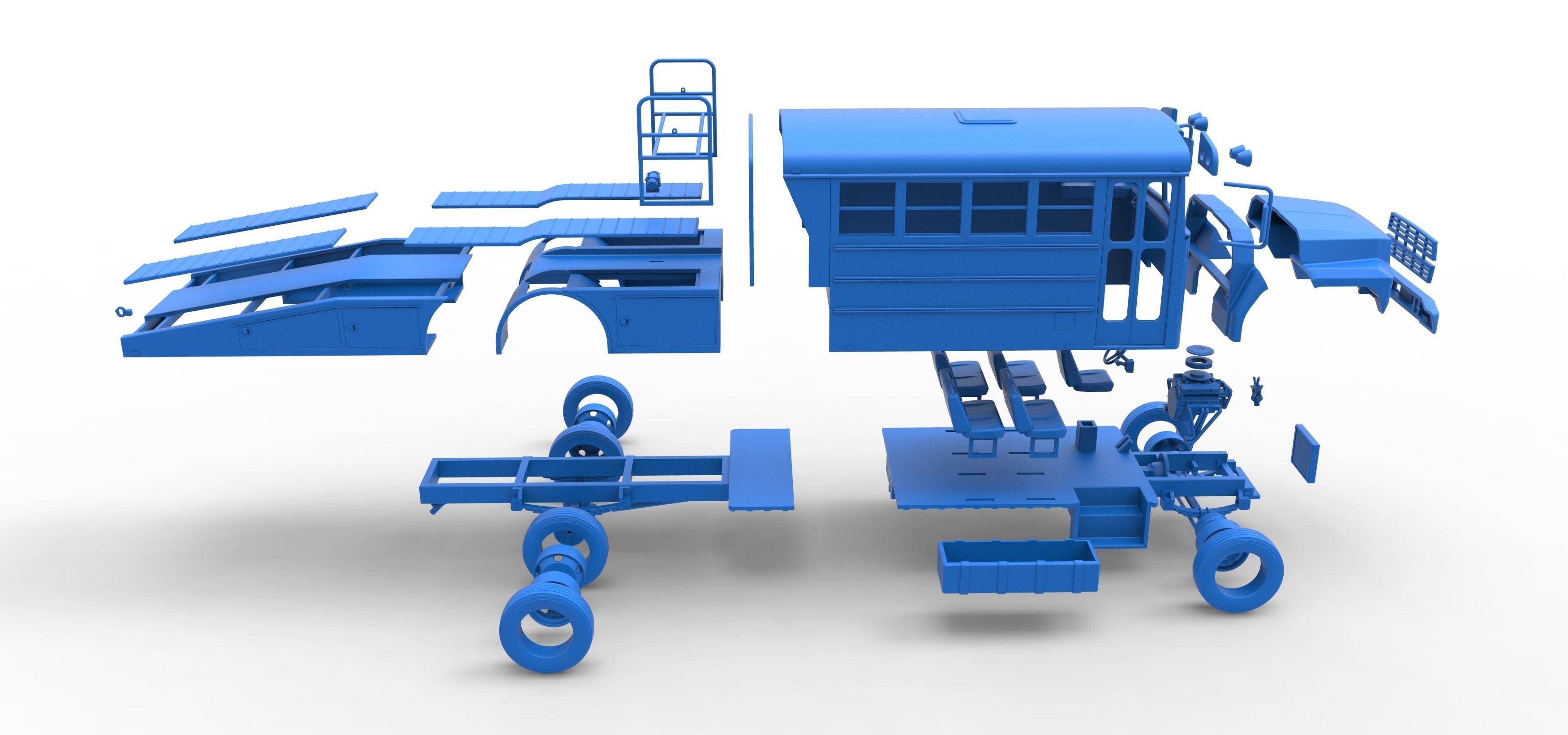 Vintage Transporter truck for Race car Version 5 Scale 1 to 25 3D print model_72