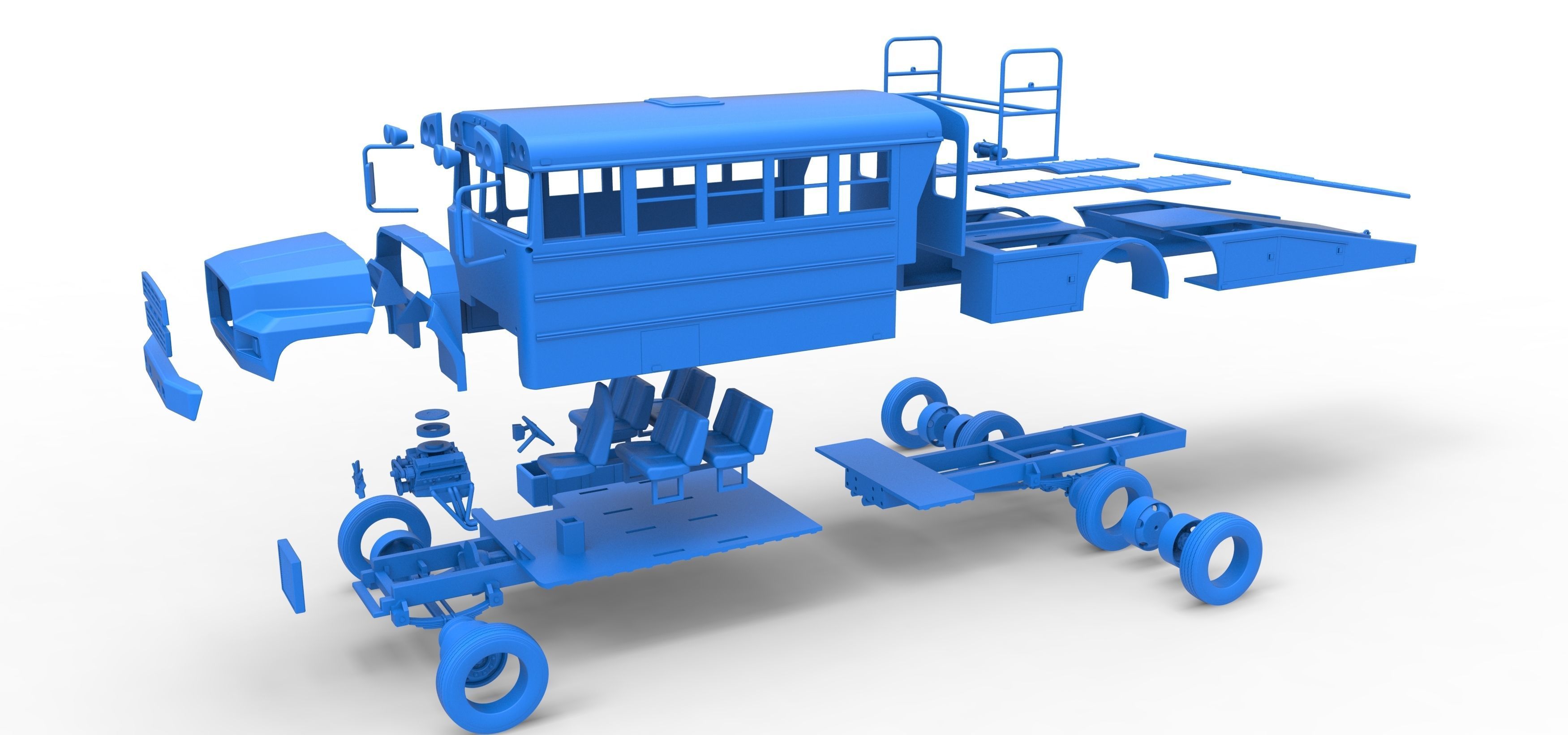 Vintage Transporter truck for Race car Version 5 Scale 1 to 25 3D print model_63