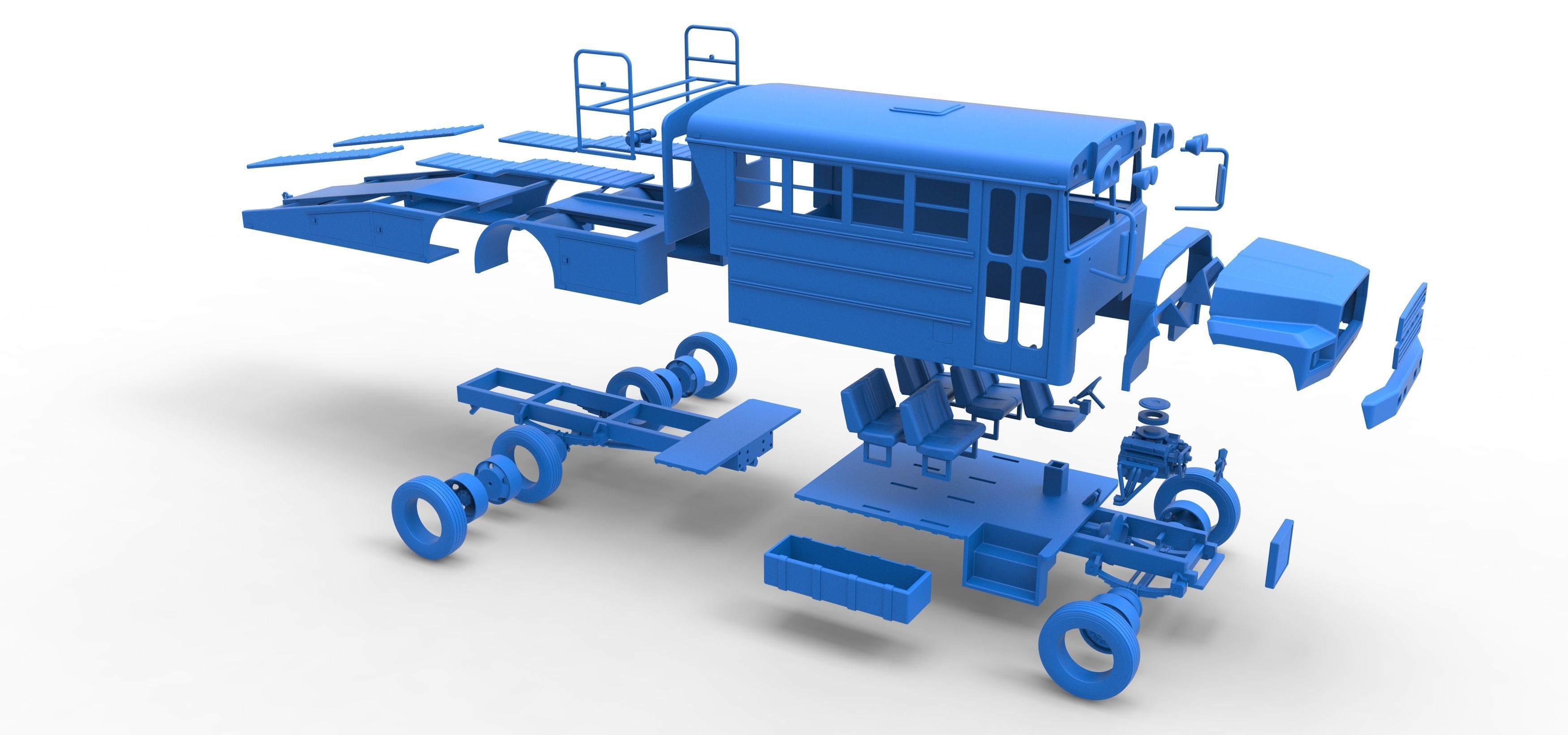 Vintage Transporter truck for Race car Version 5 Scale 1 to 25 3D print model_73