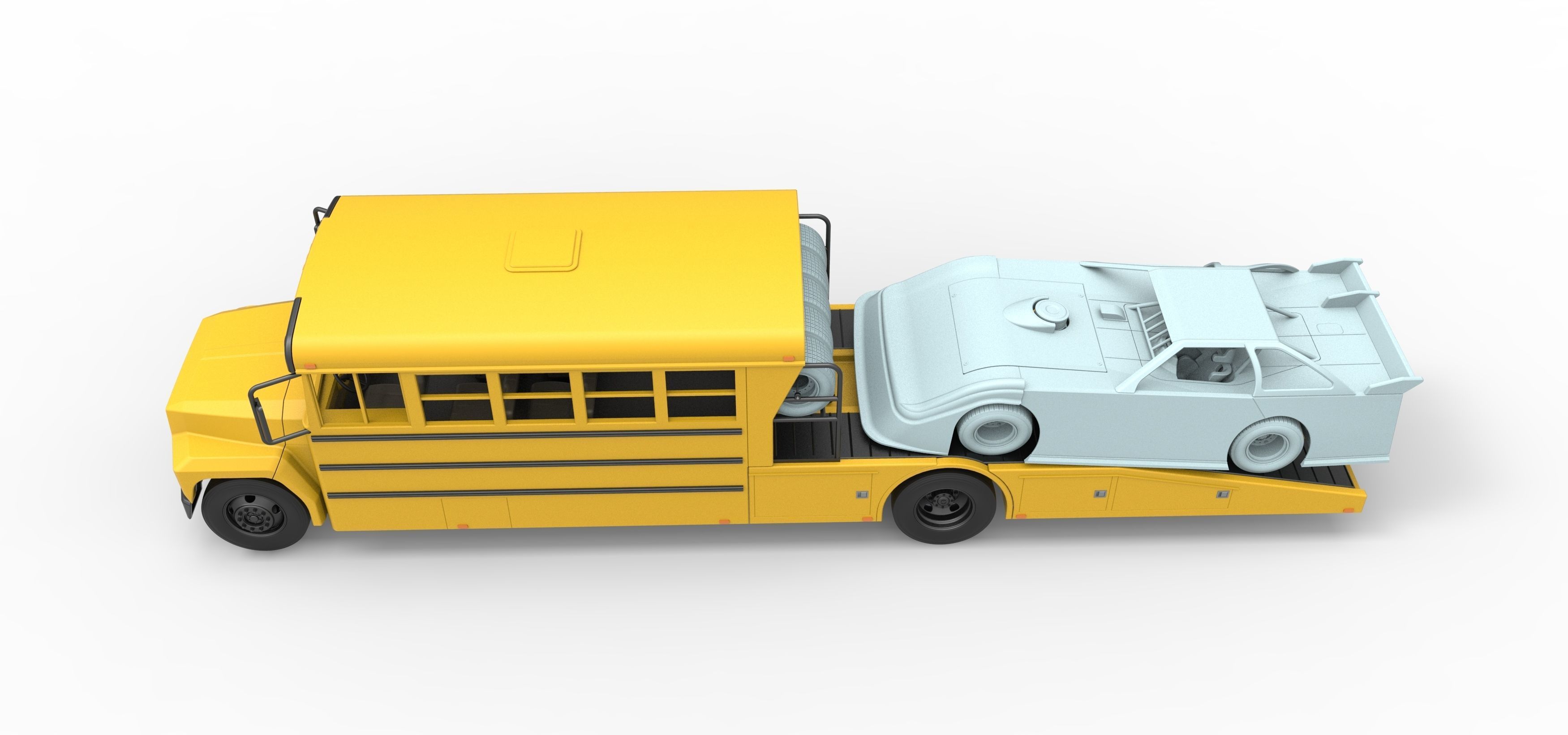 Vintage Transporter truck for Race car Version 5 Scale 1 to 25 3D print model_6