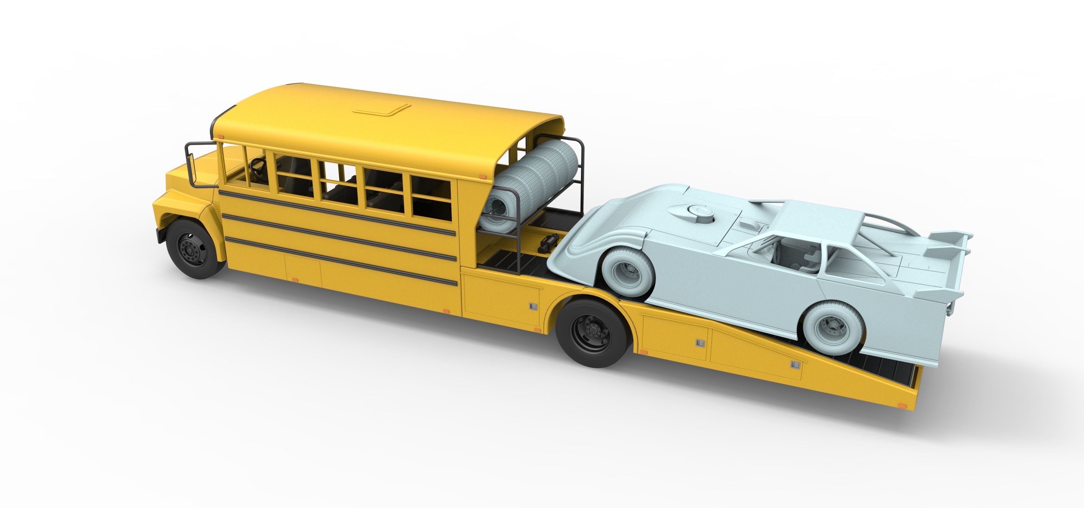 Vintage Transporter truck for Race car Version 5 Scale 1 to 25 3D print model_7