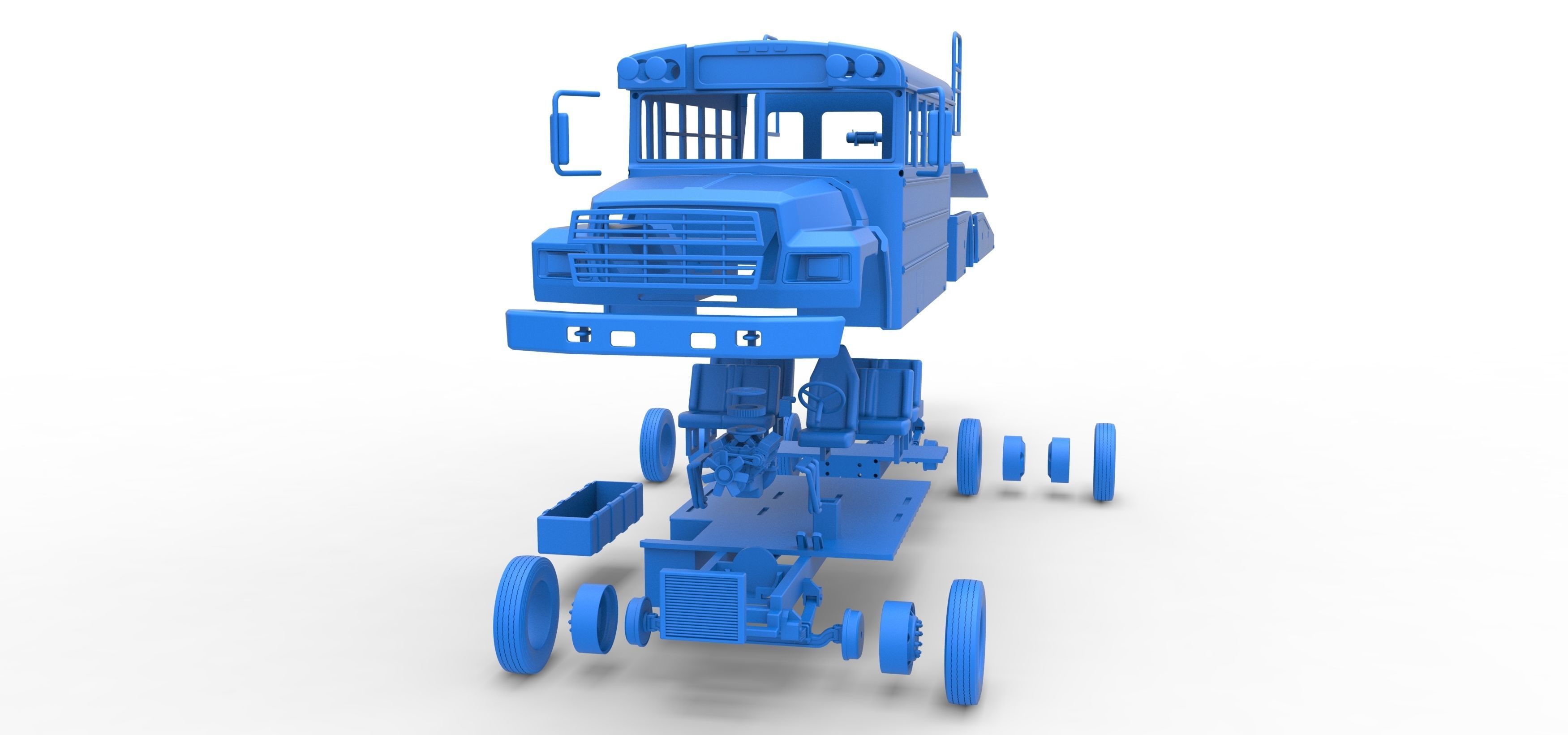 Vintage Transporter truck for Race car Version 5 Scale 1 to 25 3D print model_66