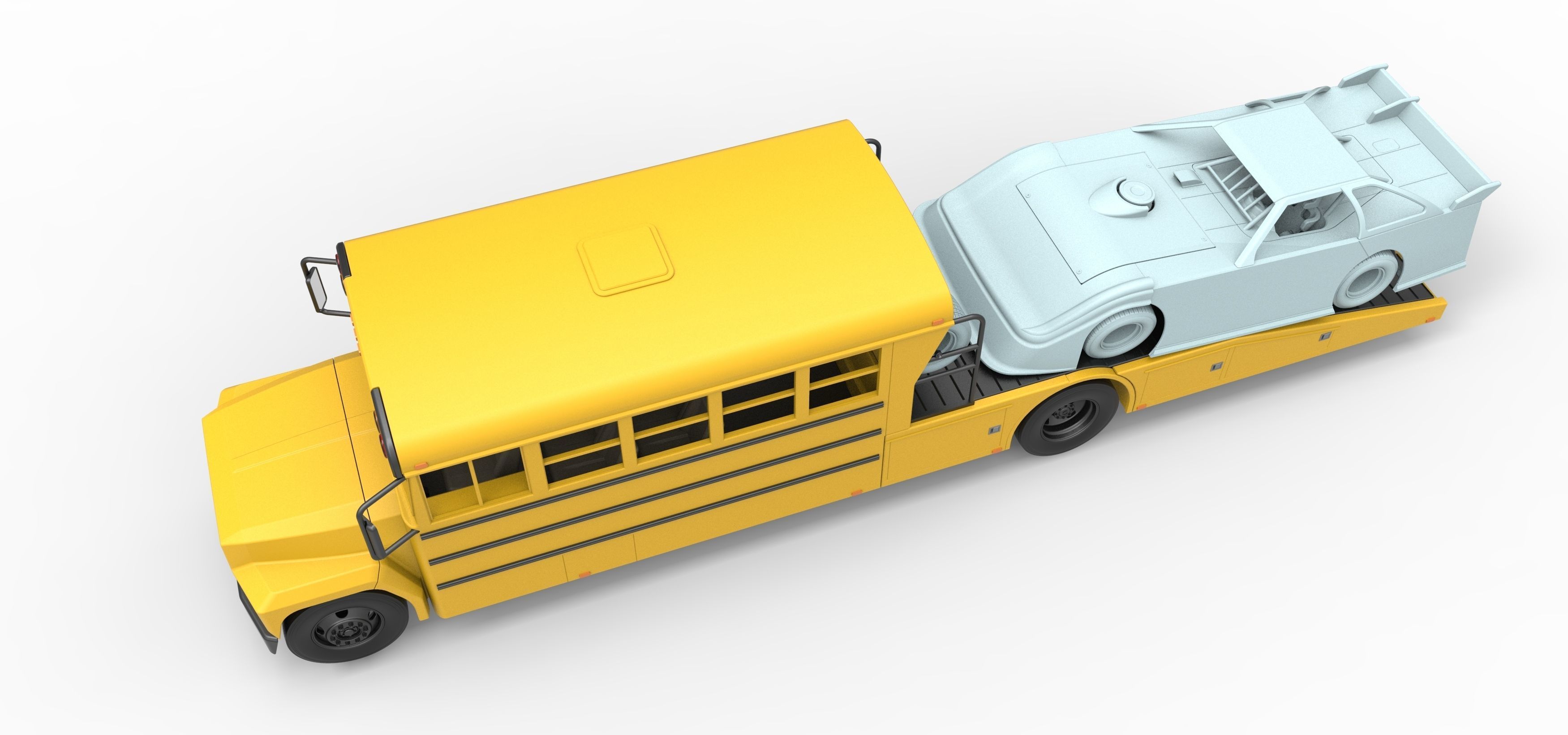 Vintage Transporter truck for Race car Version 5 Scale 1 to 25 3D print model_3