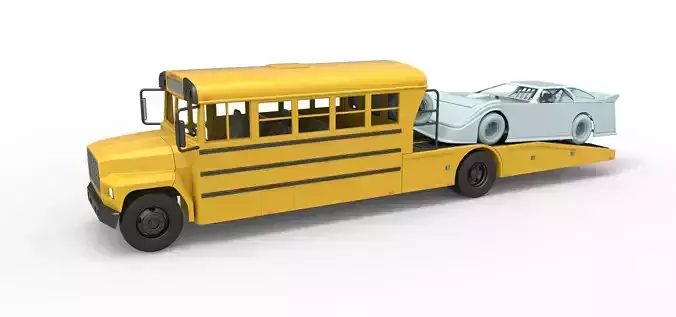 Vintage Transporter truck for Race car Version 5 Scale 1 to 25 3D print model