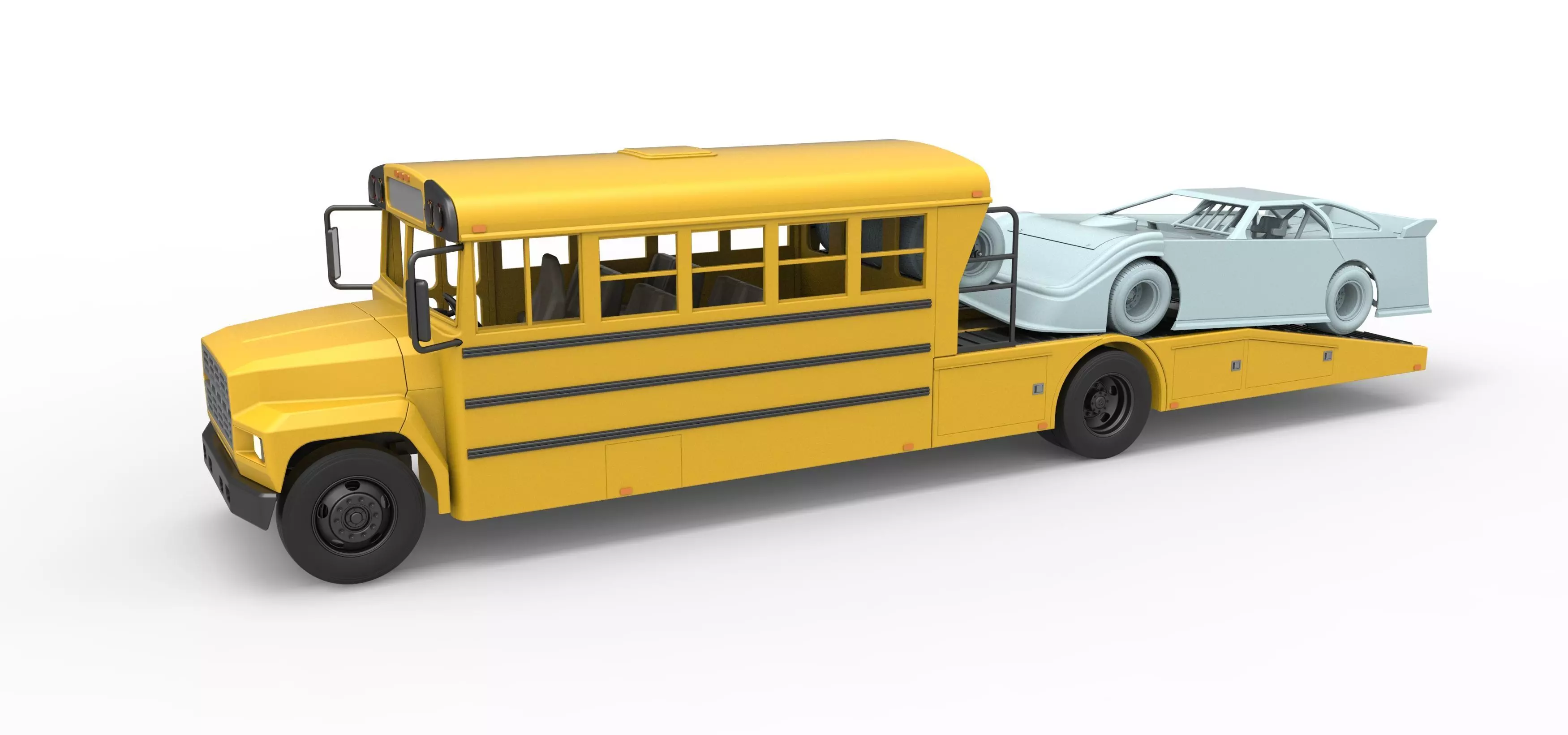 Vintage Transporter truck for Race car Version 5 Scale 1 to 25 3D print model_0