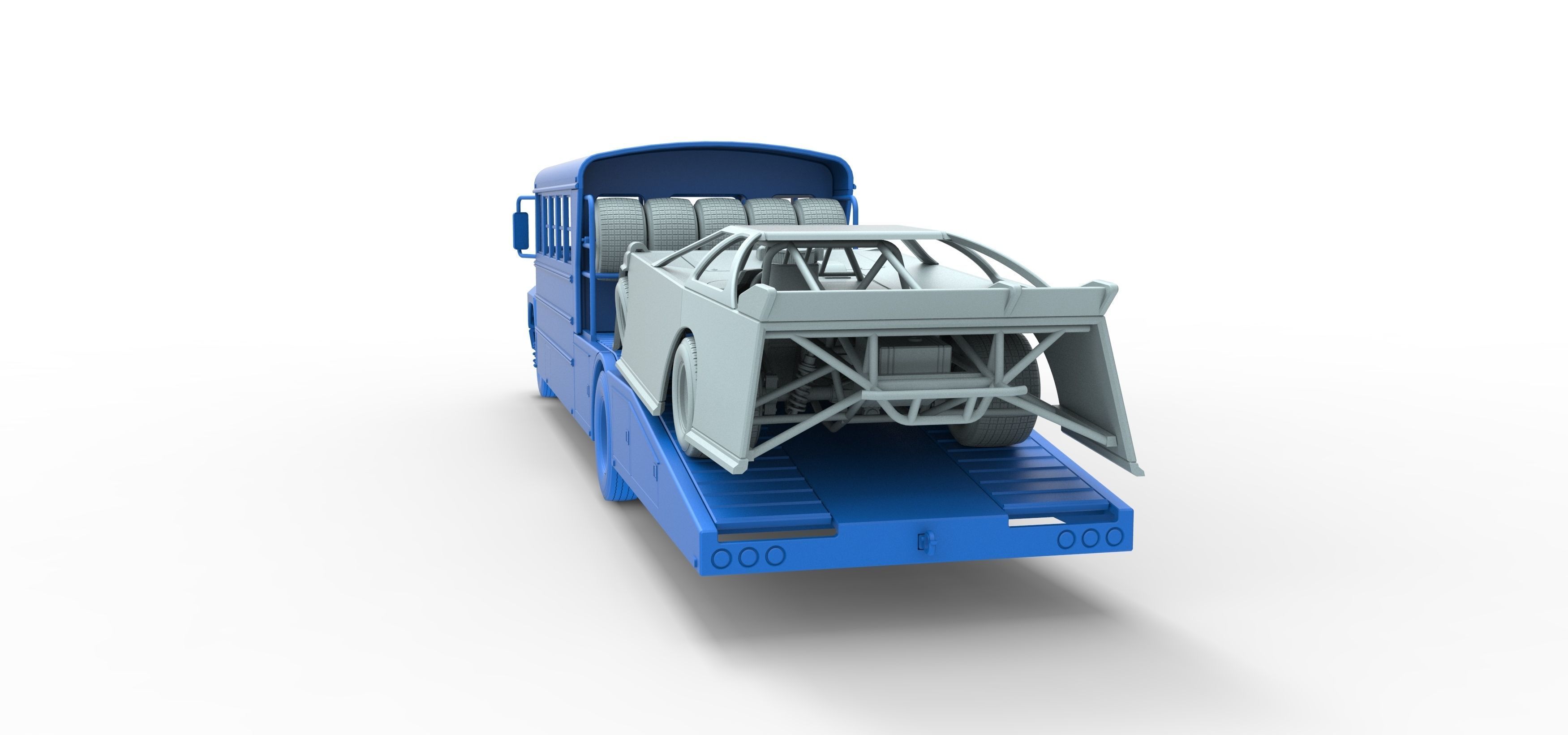 Vintage Transporter truck for Race car Version 5 Scale 1 to 25 3D print model_40