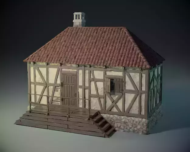 Medieval House 03 Game Ready