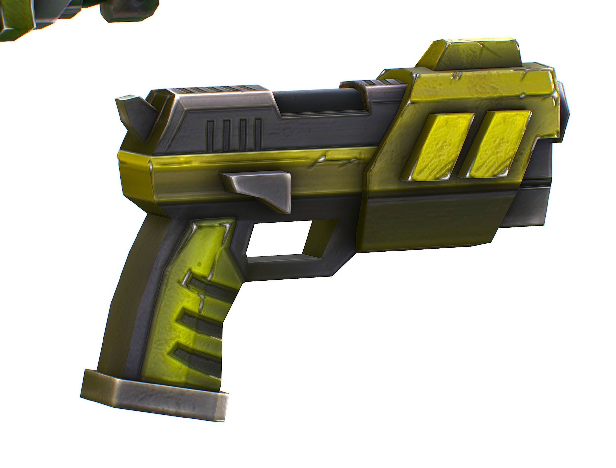 Cyborg Machine Gun with Automatic Rifle and Pistol Low-poly 3D model_39