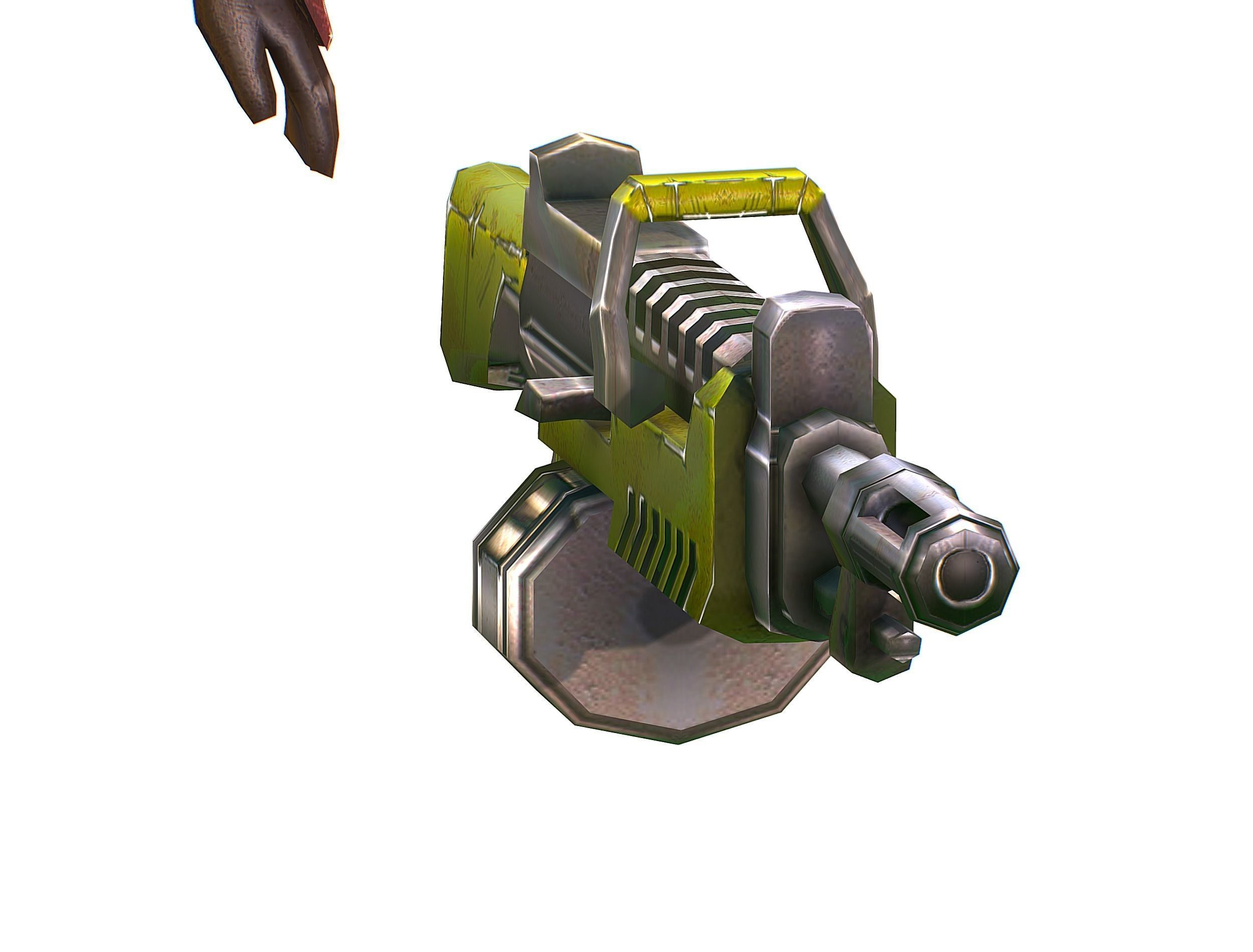 Cyborg Machine Gun with Automatic Rifle and Pistol Low-poly 3D model_32