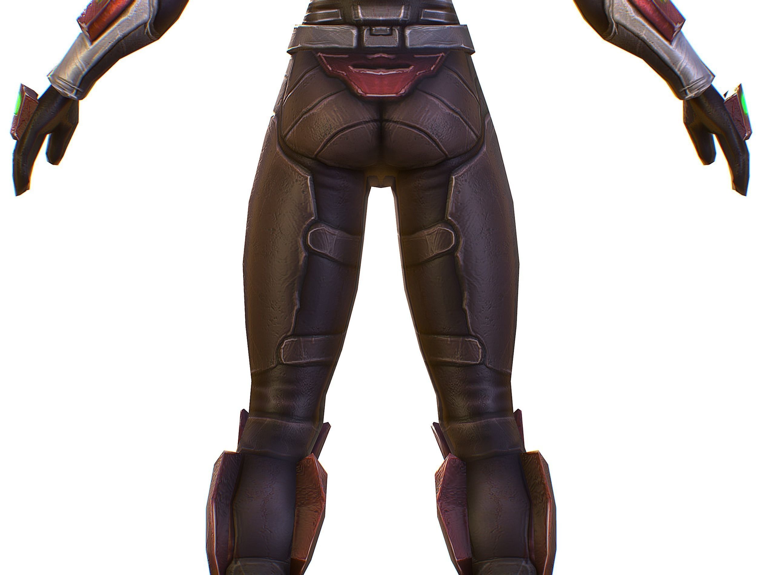 Cyborg Machine Gun with Automatic Rifle and Pistol Low-poly 3D model_26