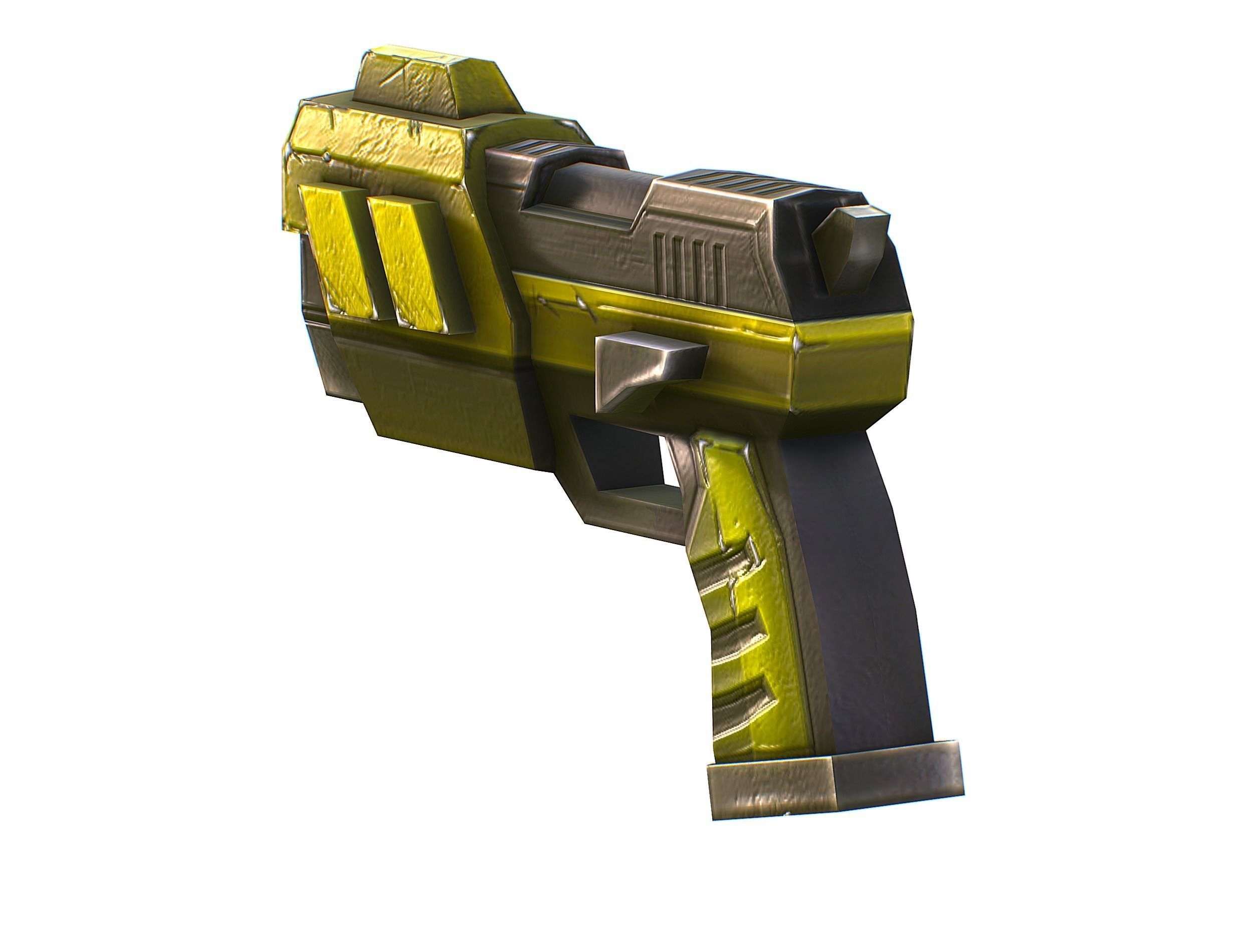 Cyborg Machine Gun with Automatic Rifle and Pistol Low-poly 3D model_42