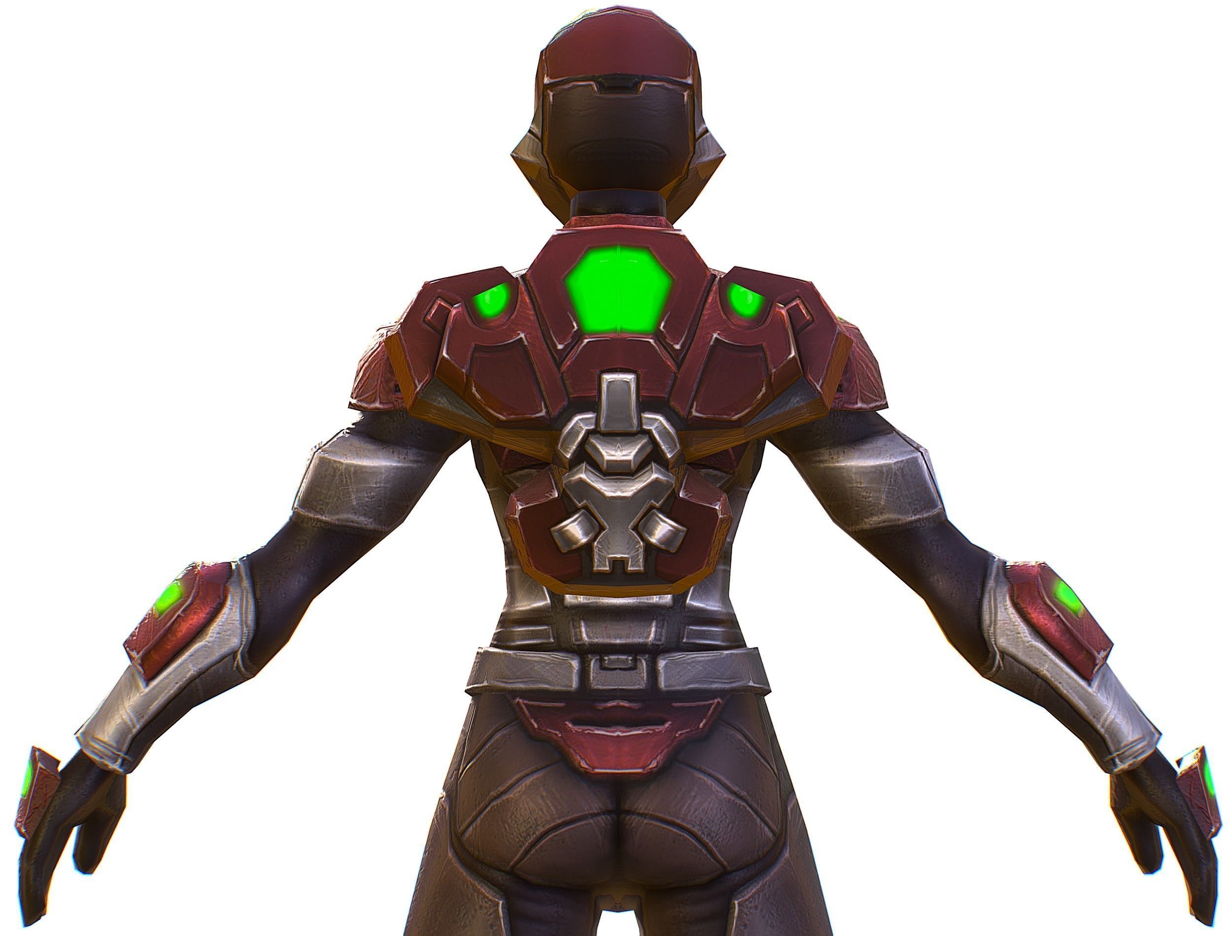 Cyborg Machine Gun with Automatic Rifle and Pistol Low-poly 3D model_25