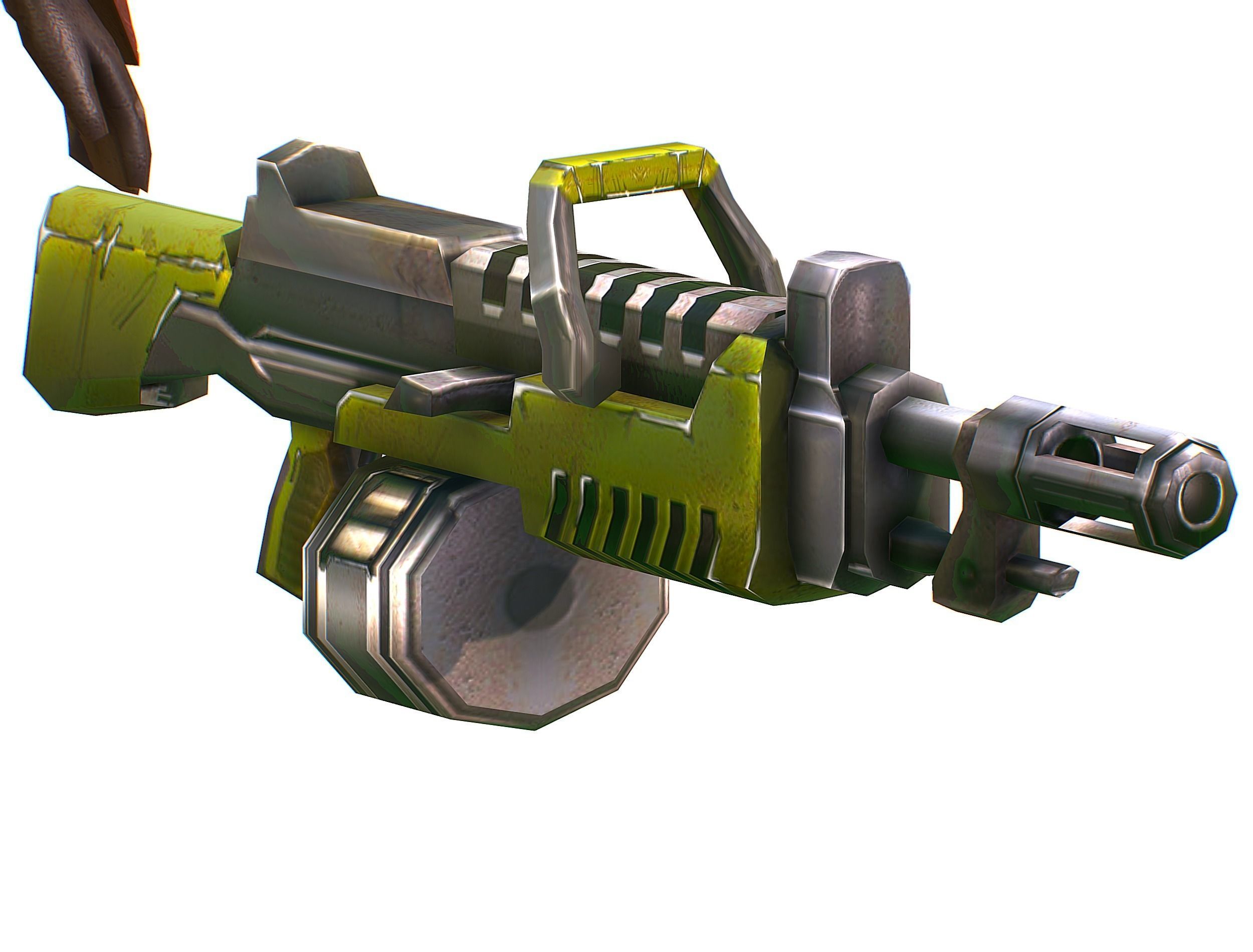 Cyborg Machine Gun with Automatic Rifle and Pistol Low-poly 3D model_33