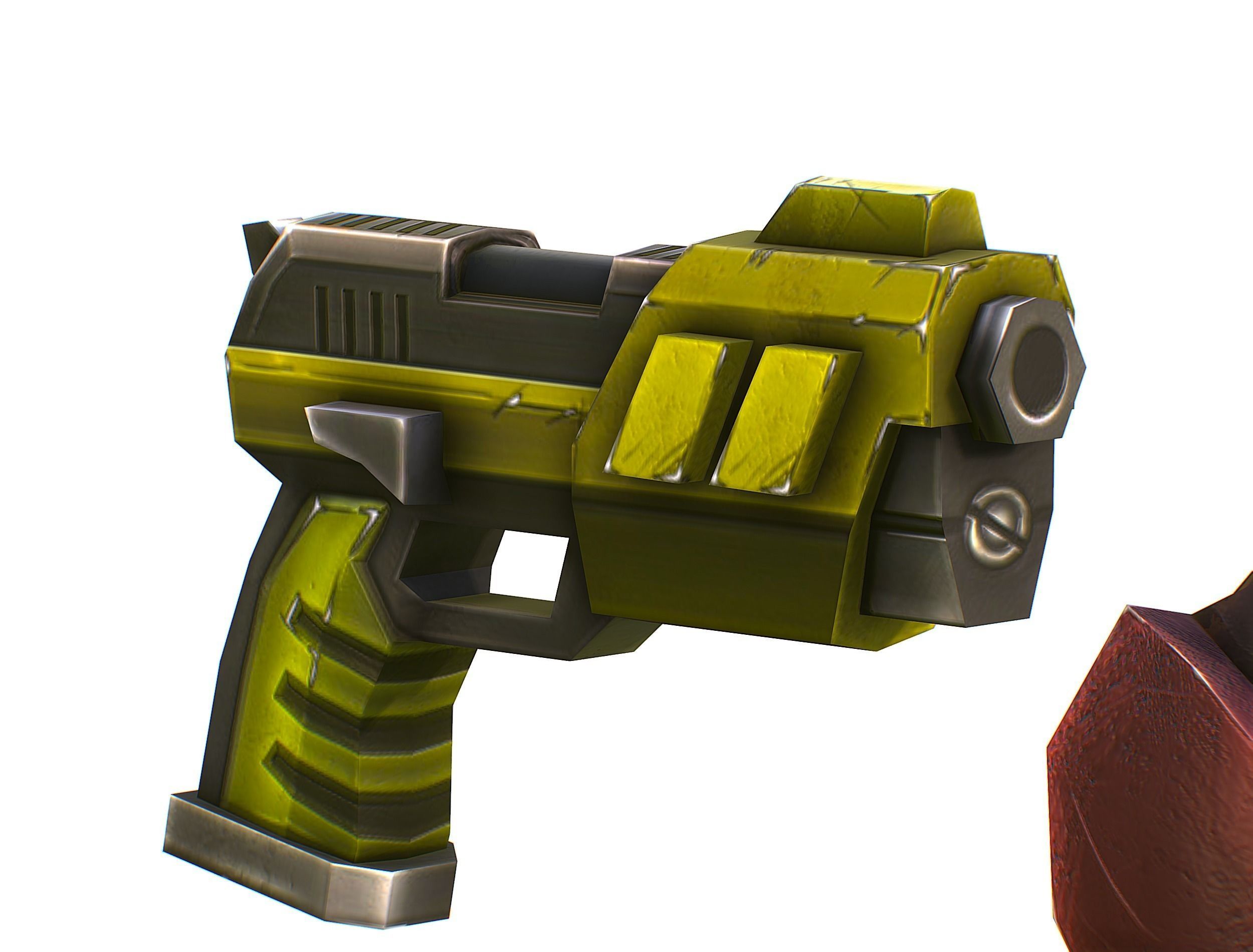 Cyborg Machine Gun with Automatic Rifle and Pistol Low-poly 3D model_37