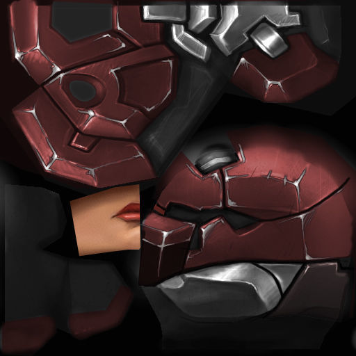 Cyborg Machine Gun with Automatic Rifle and Pistol Low-poly 3D model_54