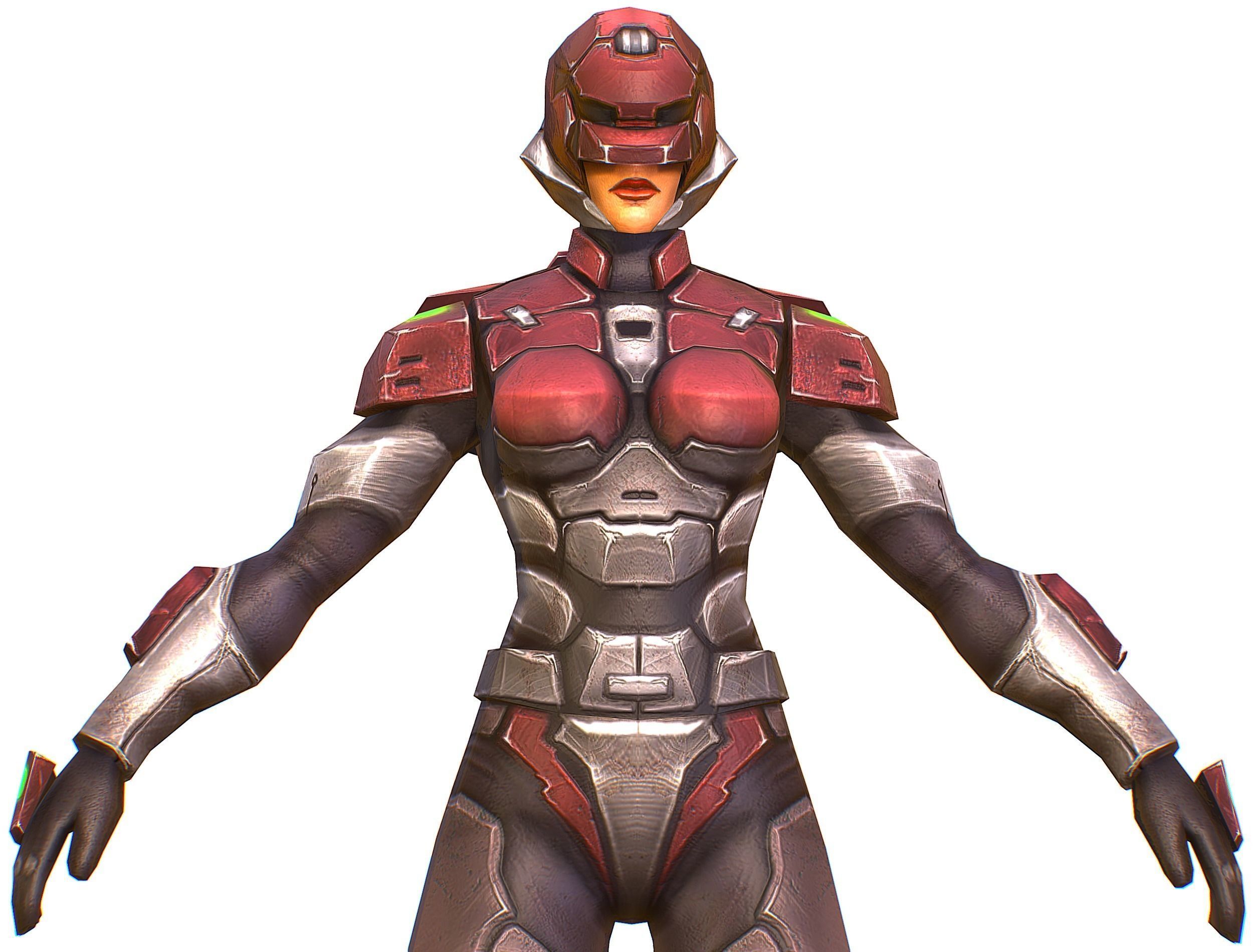 Cyborg Machine Gun with Automatic Rifle and Pistol Low-poly 3D model_22