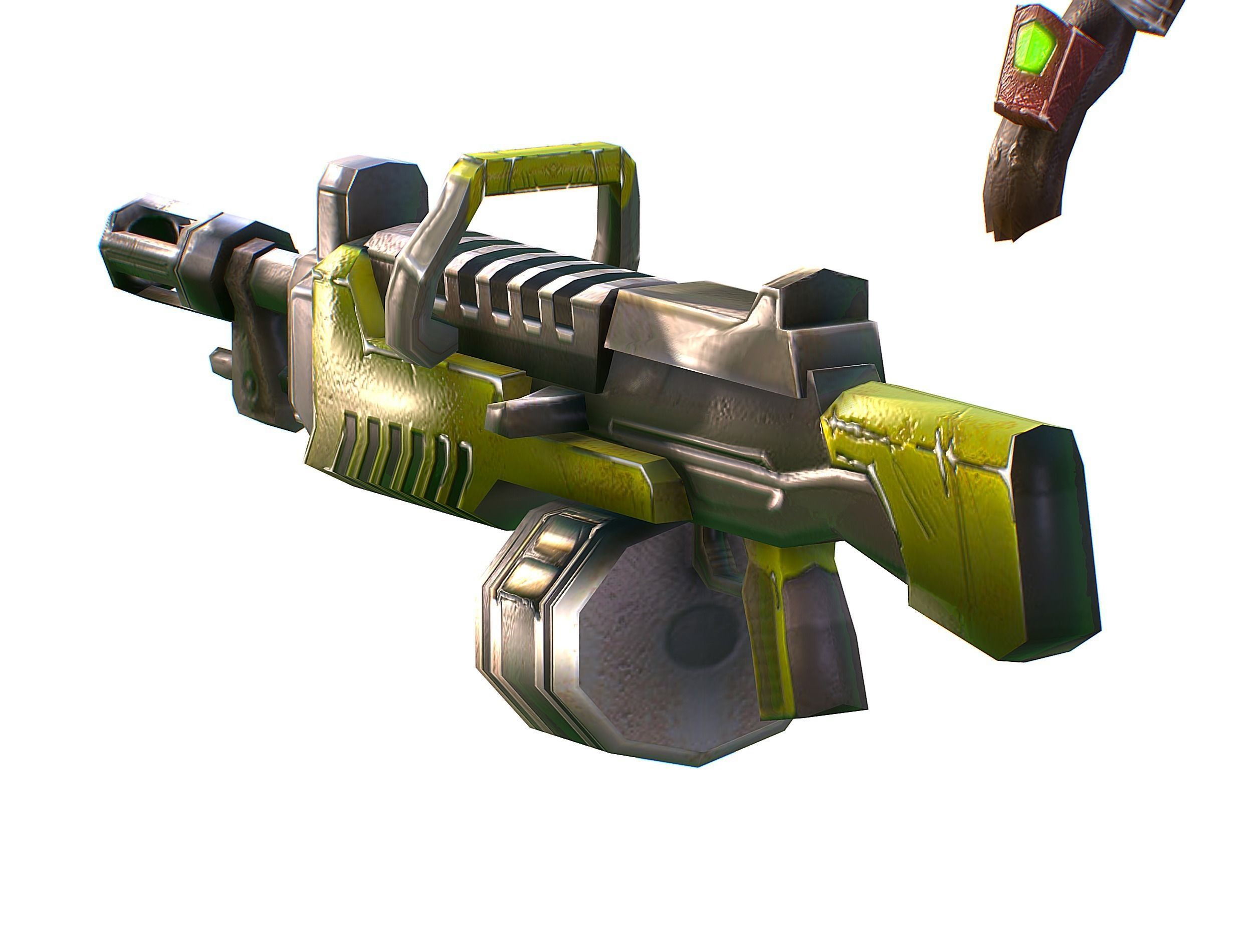 Cyborg Machine Gun with Automatic Rifle and Pistol Low-poly 3D model_34