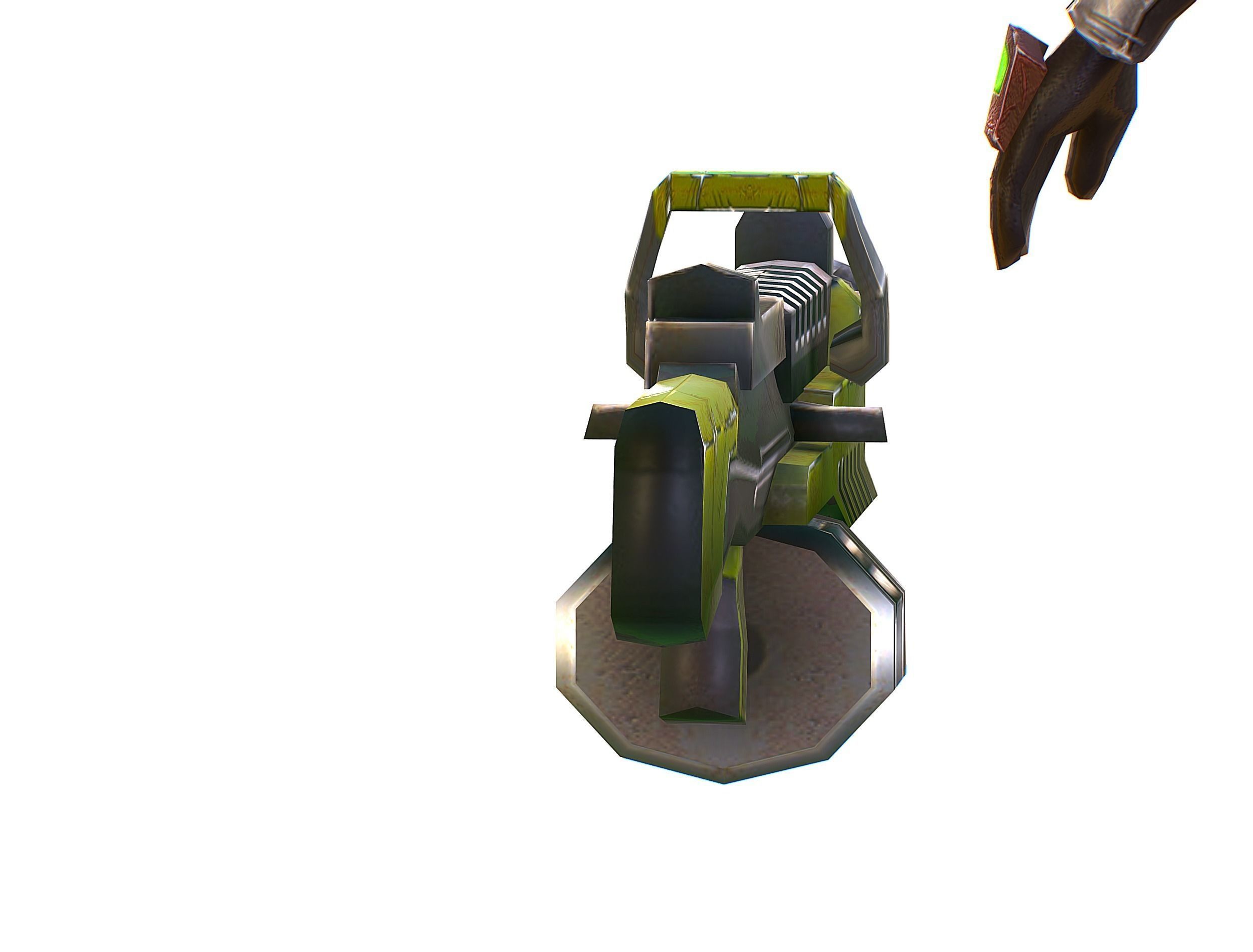 Cyborg Machine Gun with Automatic Rifle and Pistol Low-poly 3D model_35