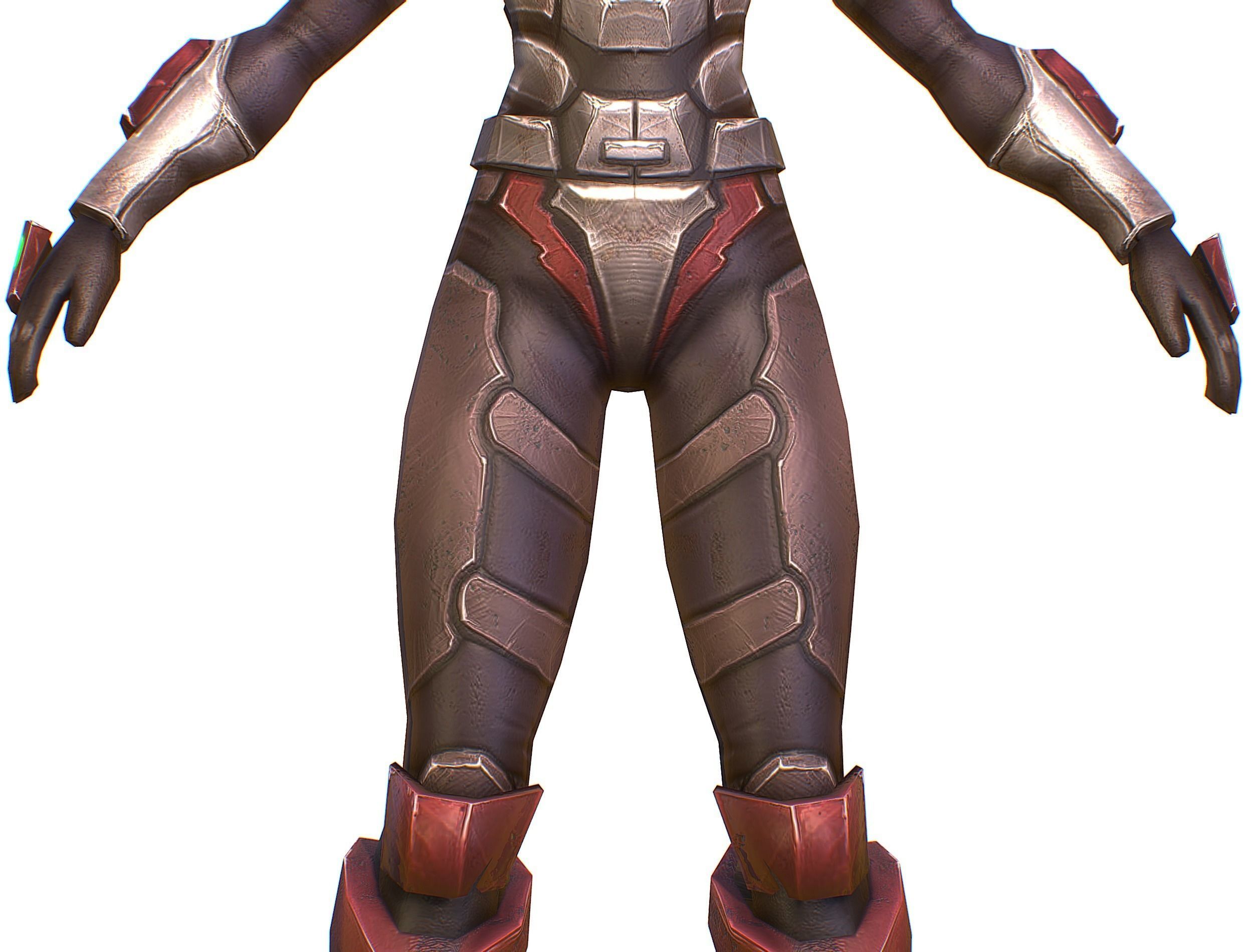 Cyborg Machine Gun with Automatic Rifle and Pistol Low-poly 3D model_23