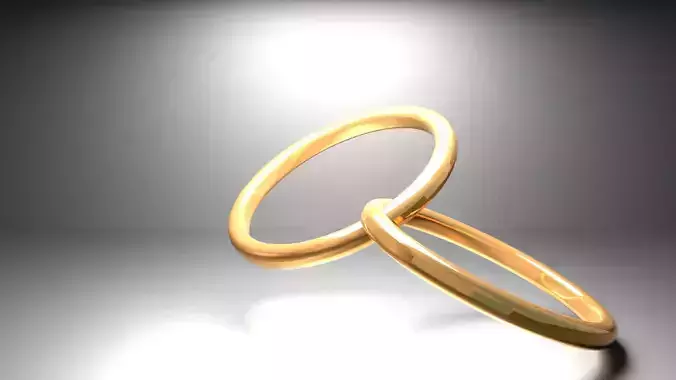 couple ring in gold 3d model 3D print model