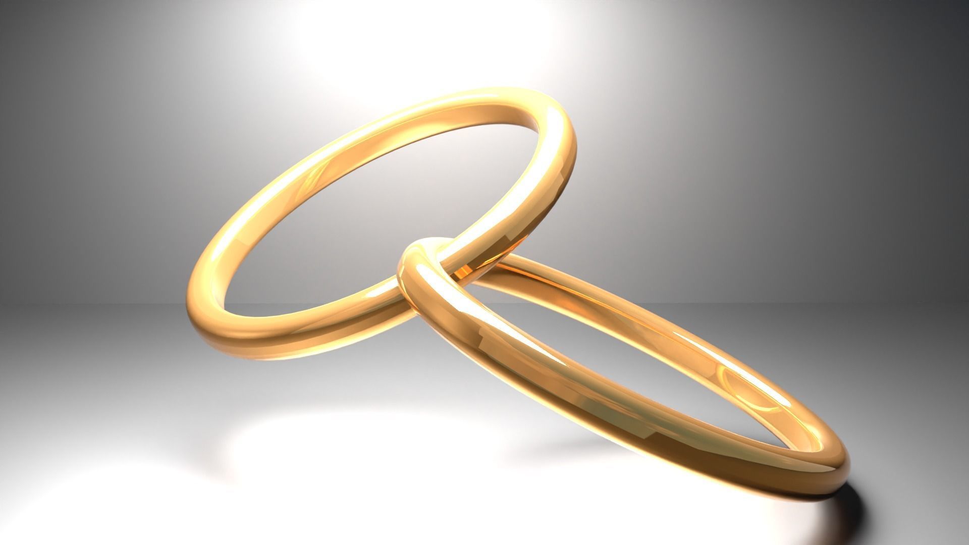 couple ring in gold 3d model 3D print model_2