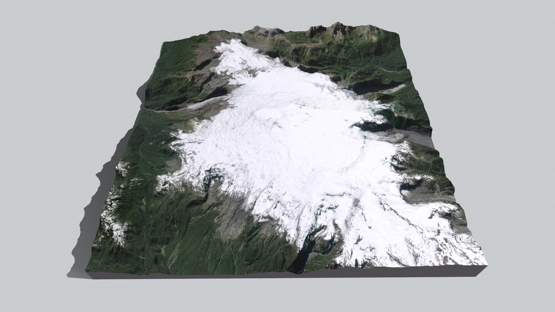 Mountain landscape Volcano Michinmahuida Chile 3D model_8