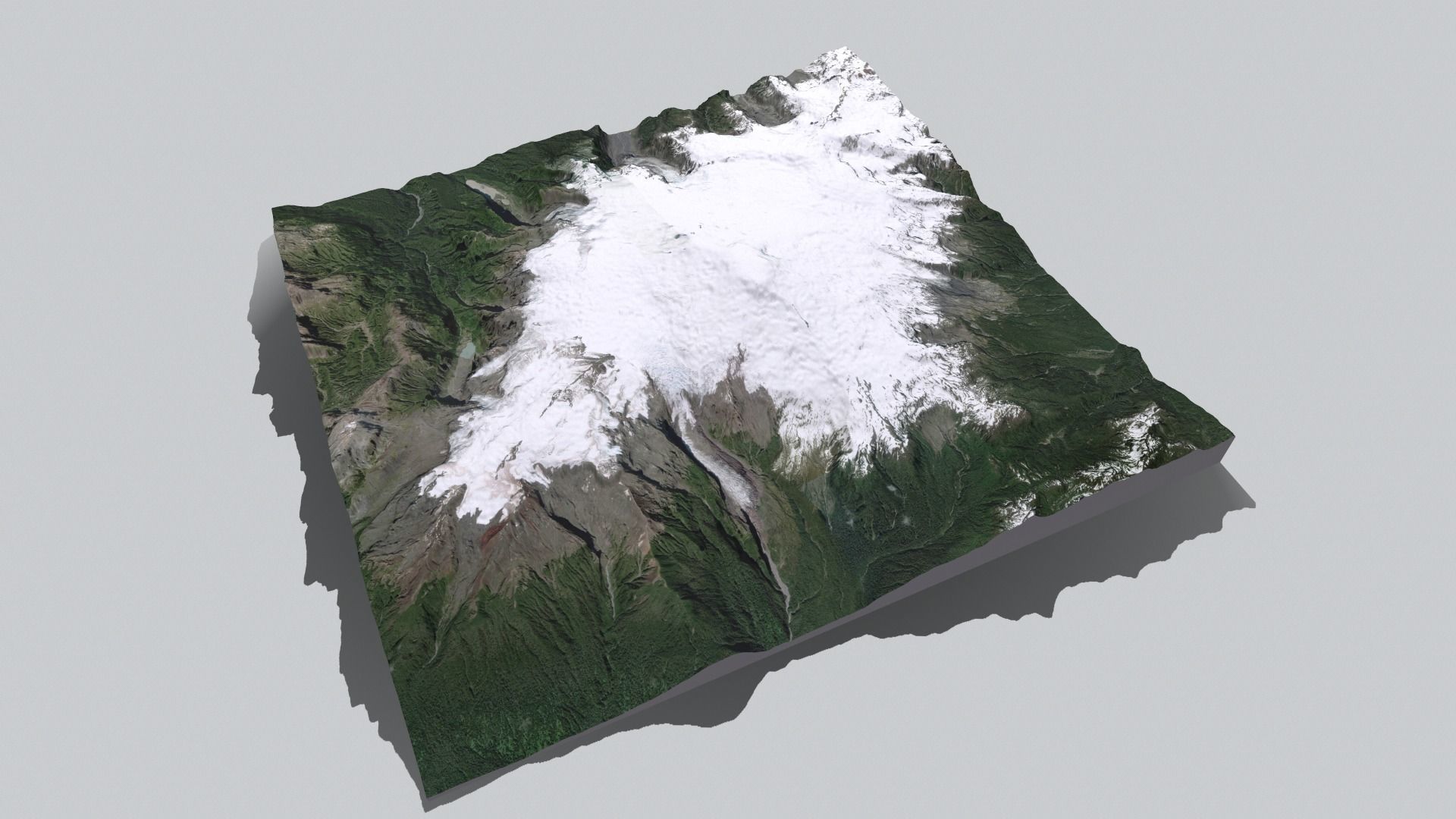 Mountain landscape Volcano Michinmahuida Chile 3D model_14
