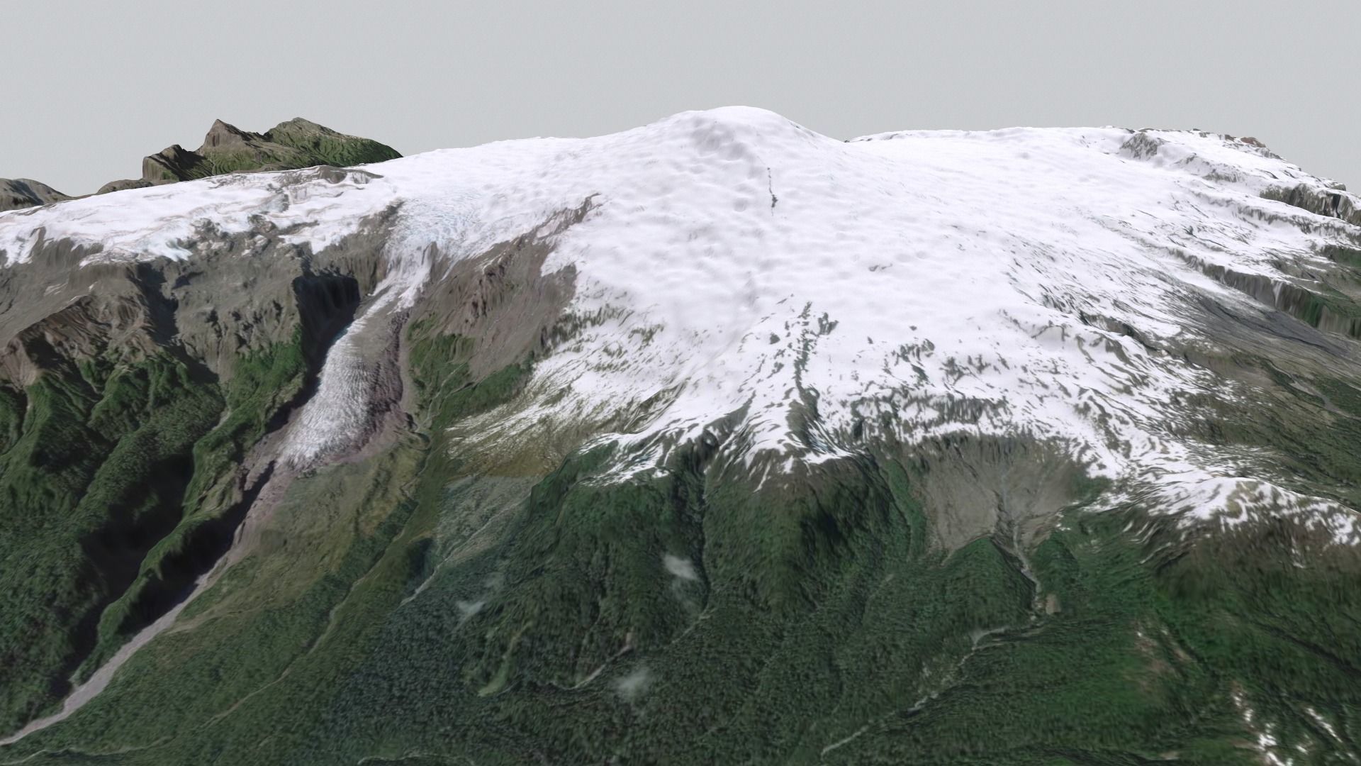 Mountain landscape Volcano Michinmahuida Chile 3D model_7