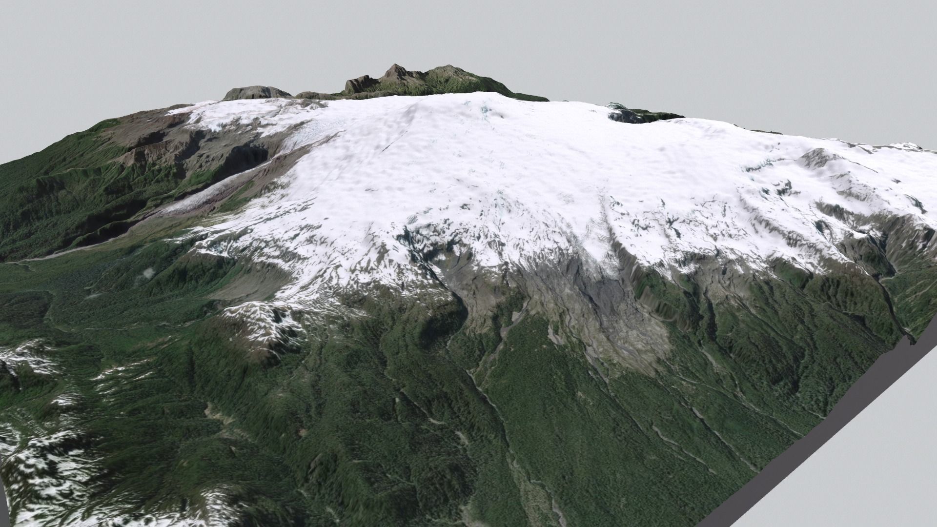 Mountain landscape Volcano Michinmahuida Chile 3D model_3