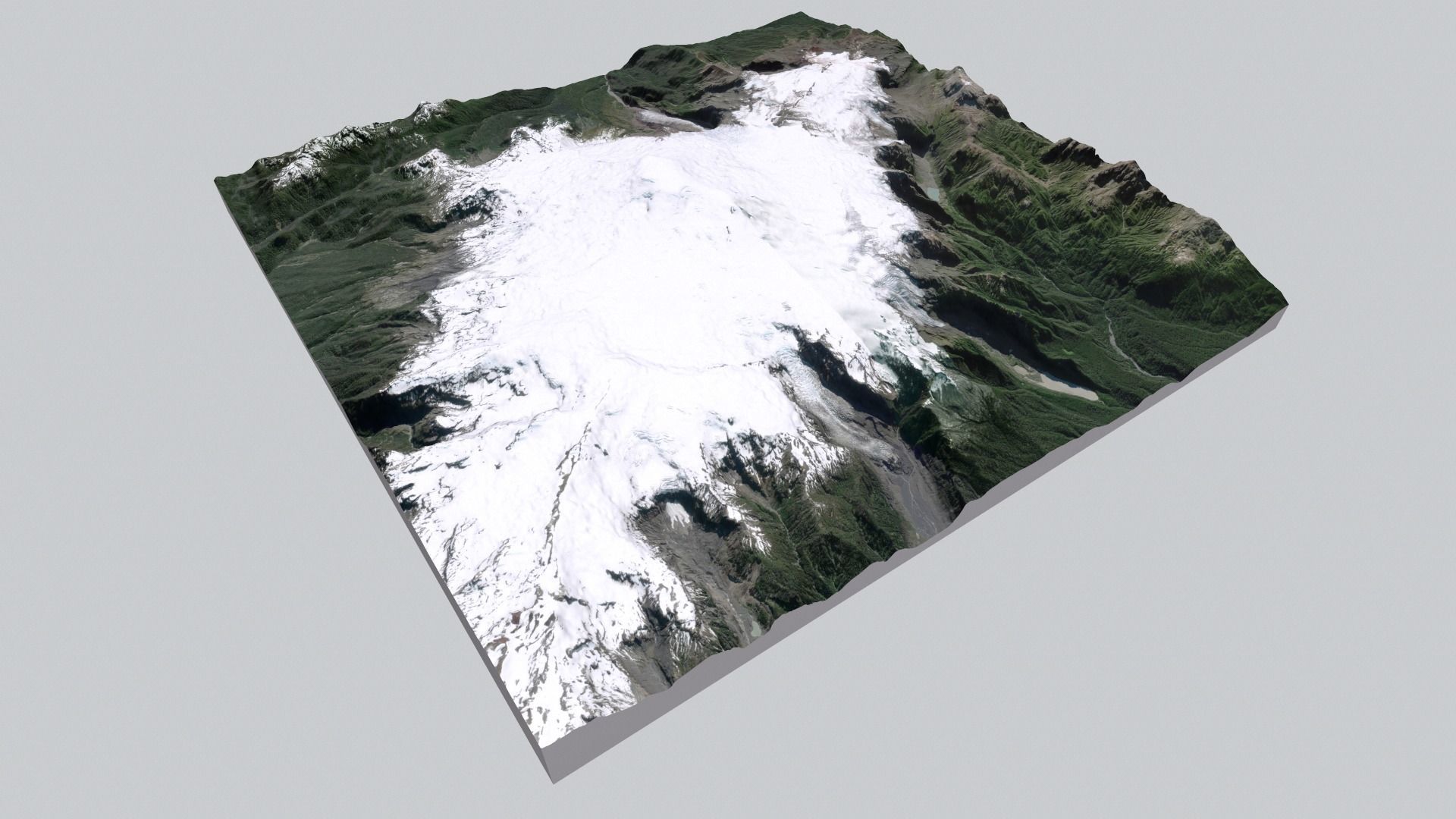 Mountain landscape Volcano Michinmahuida Chile 3D model_16