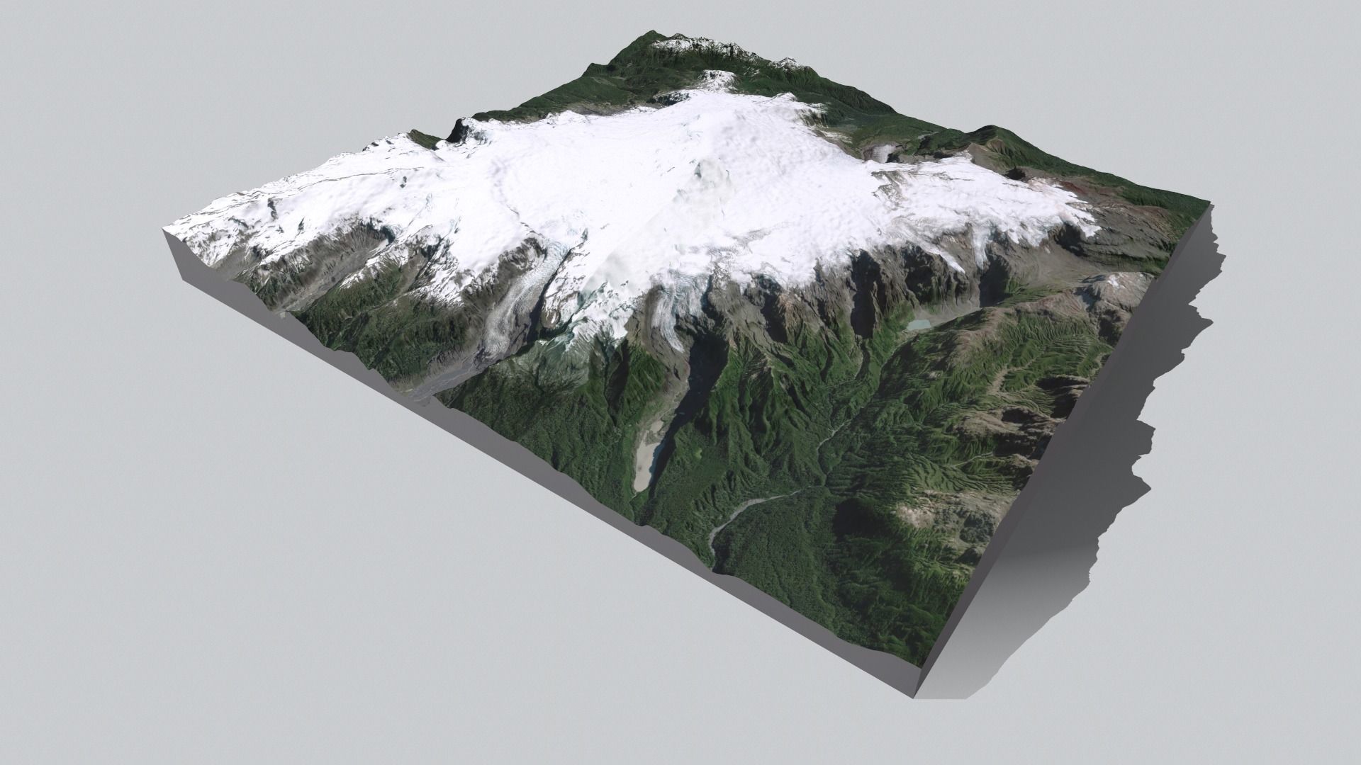 Mountain landscape Volcano Michinmahuida Chile 3D model_12