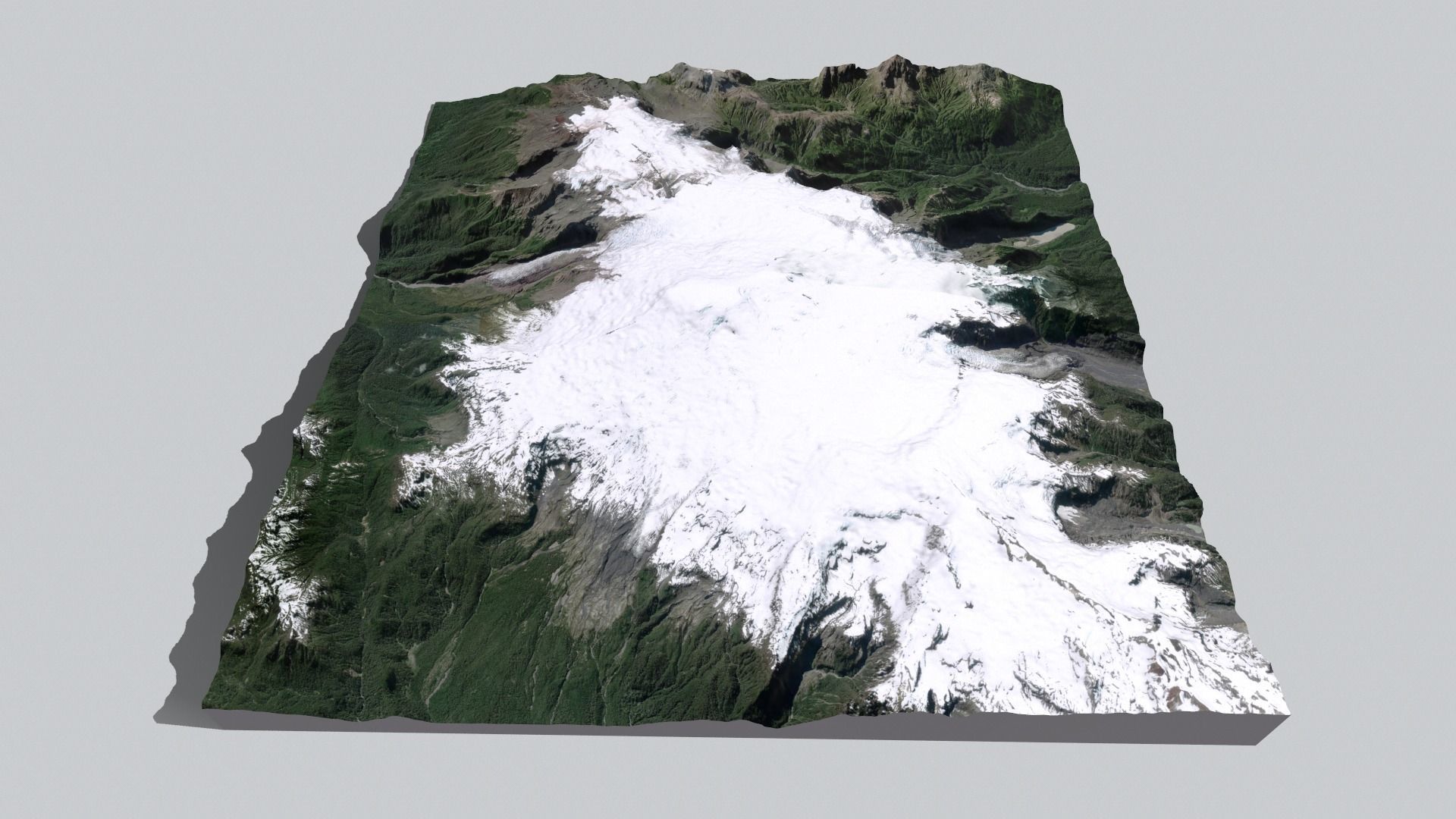 Mountain landscape Volcano Michinmahuida Chile 3D model_6
