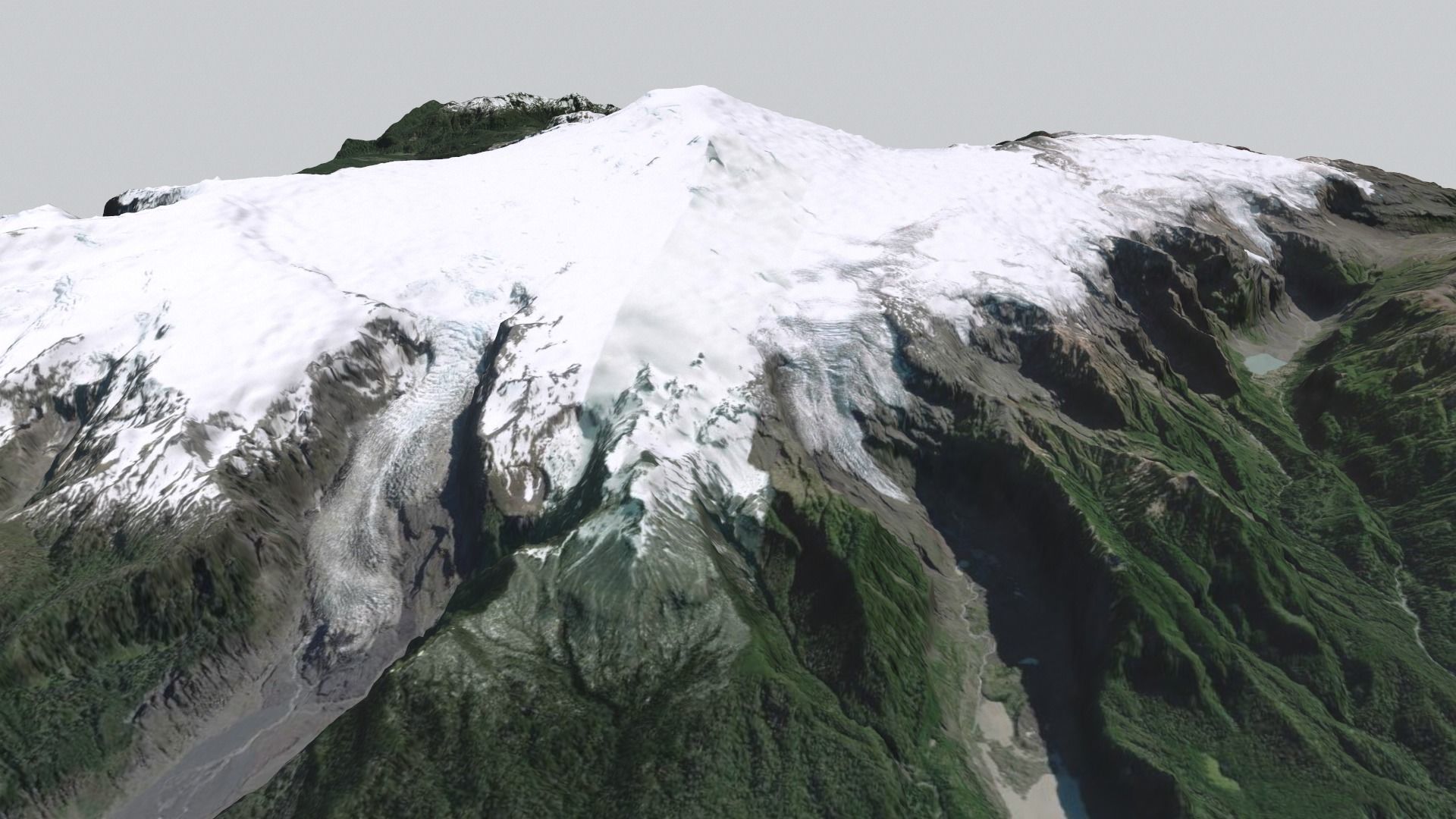 Mountain landscape Volcano Michinmahuida Chile 3D model_5