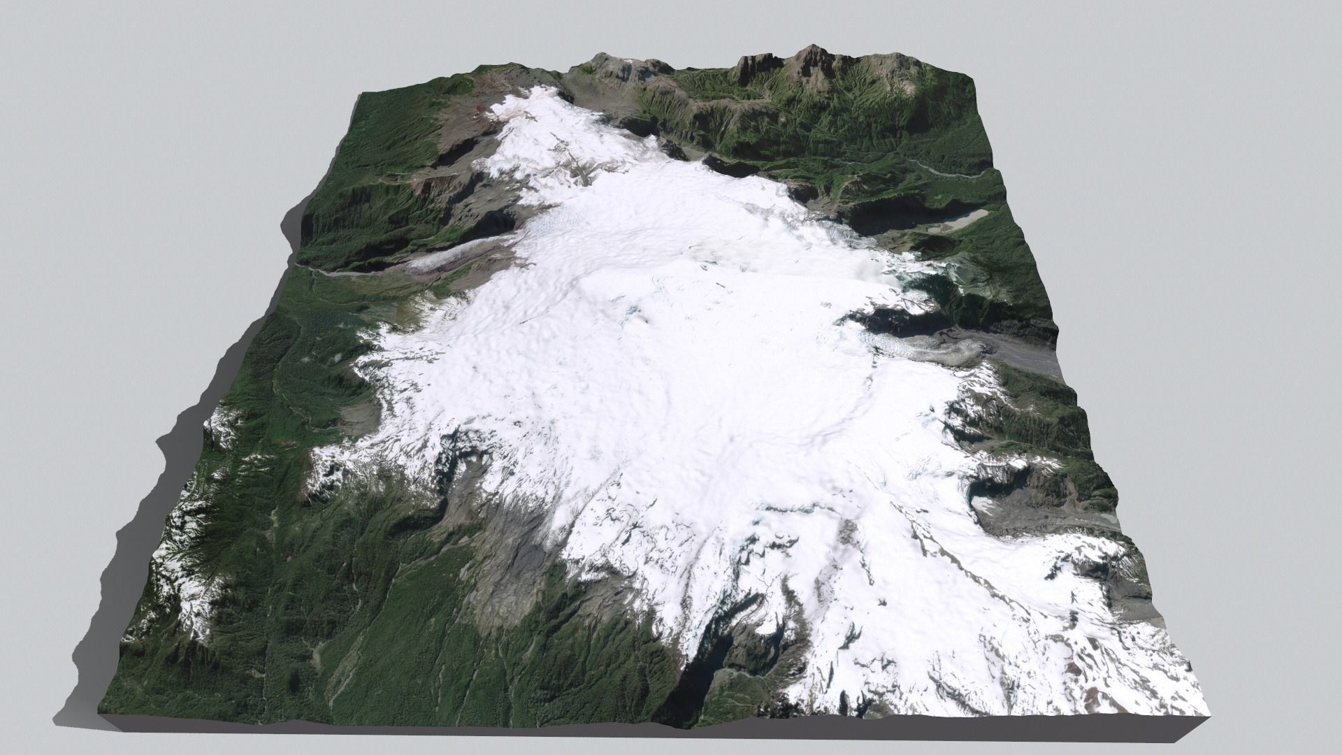 Mountain landscape Volcano Michinmahuida Chile 3D model_4