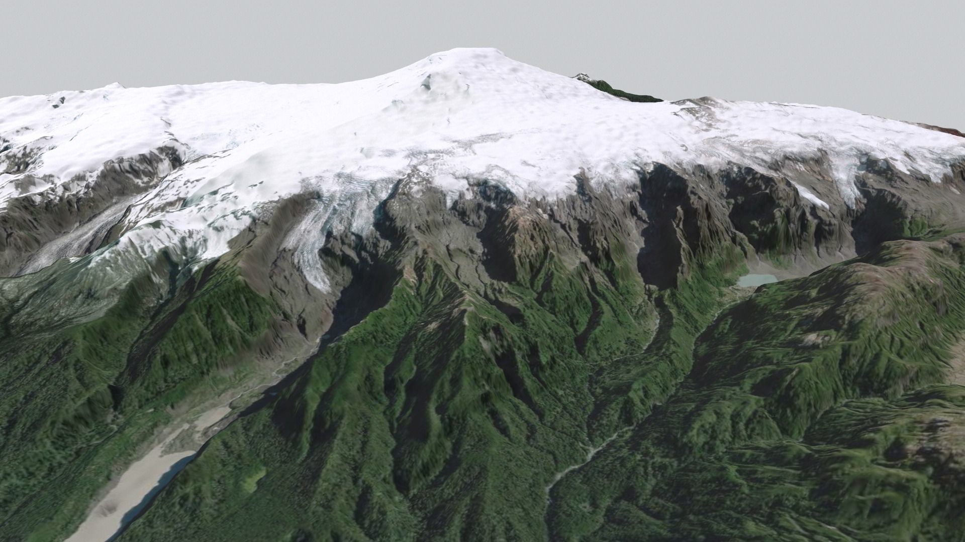 Mountain landscape Volcano Michinmahuida Chile 3D model_2