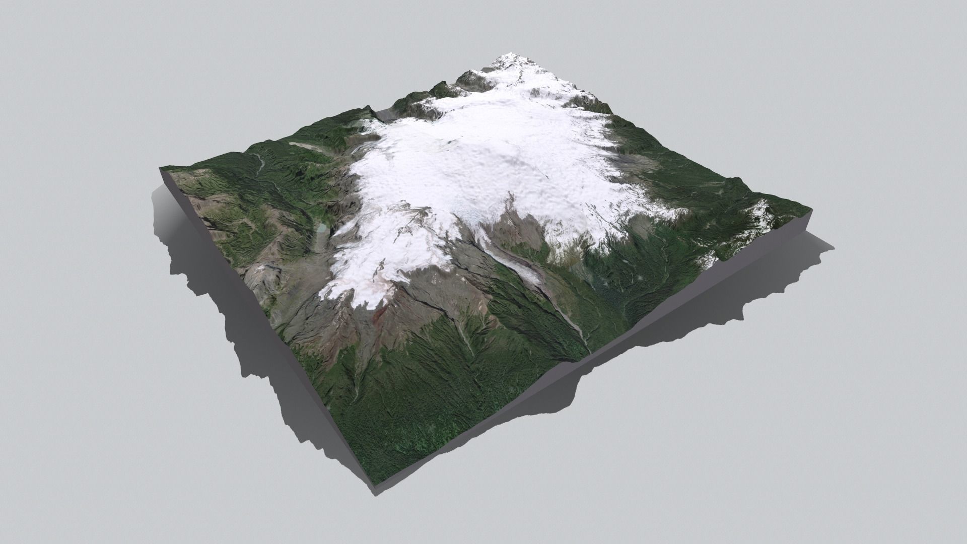 Mountain landscape Volcano Michinmahuida Chile 3D model_11