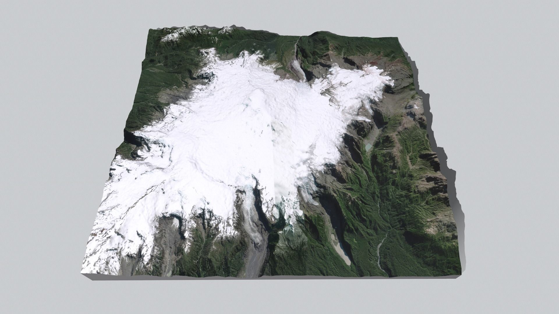 Mountain landscape Volcano Michinmahuida Chile 3D model_9