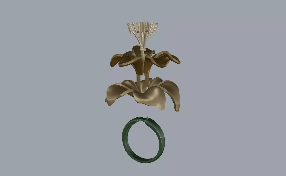 R 178 Flower Ring 3D print model