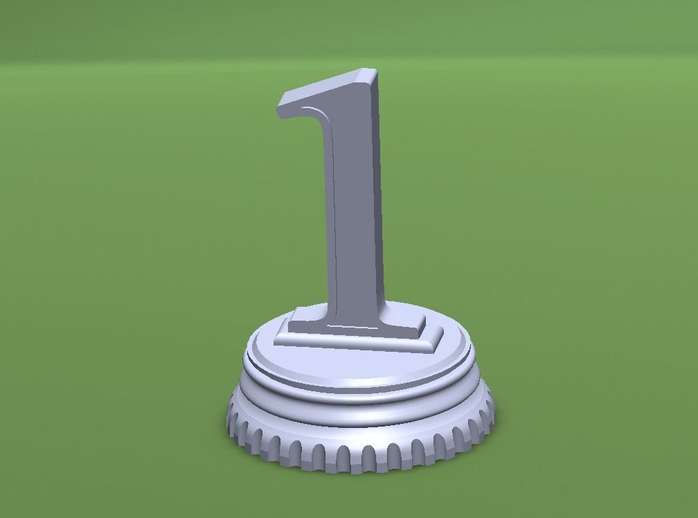 Number 1 Trophie 3D print model_2