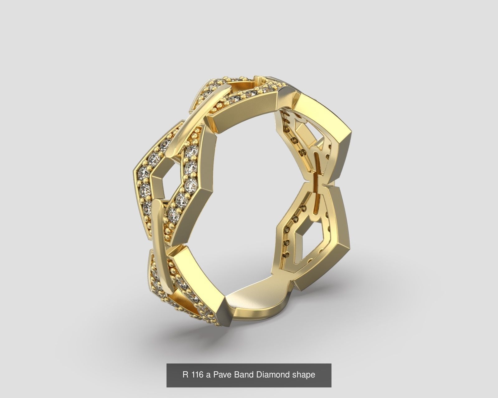 Band rings diamond circle bow  3D Model Collection_1