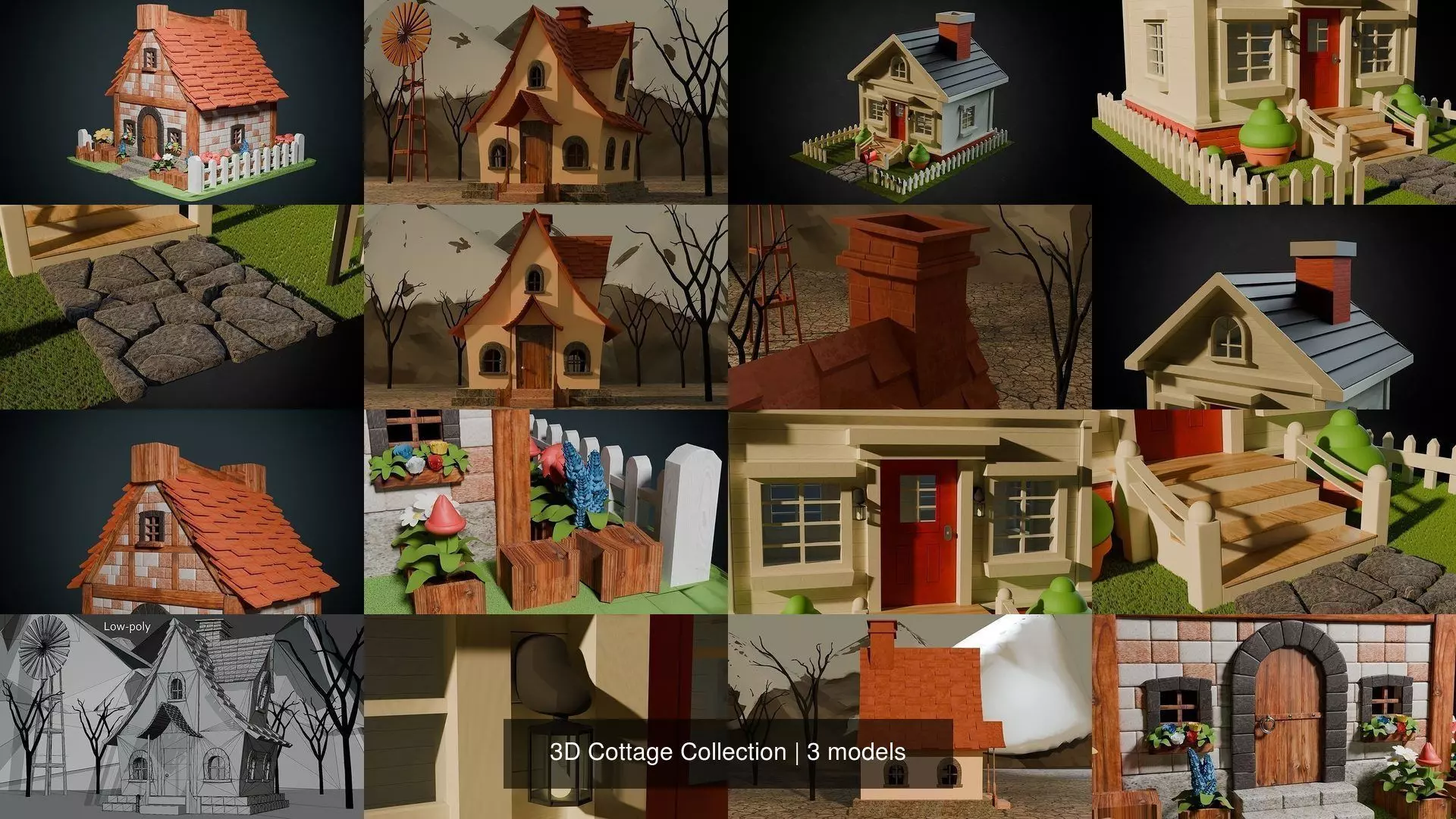 3D Cottage Collection 3D Model Pack