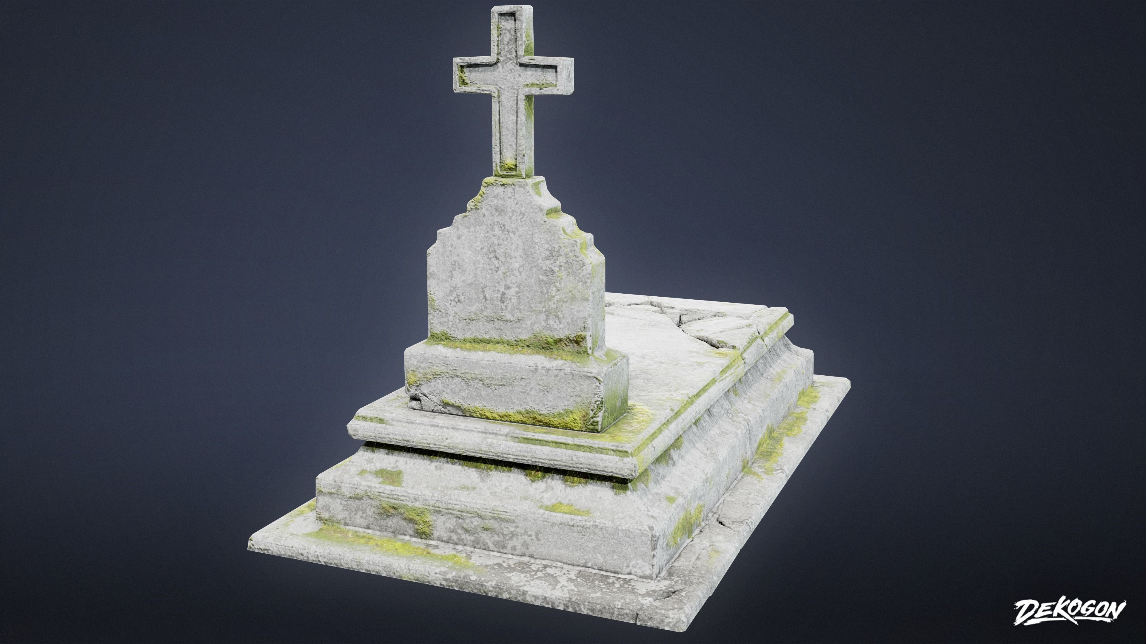 CEMETERY - Grave 06 - LOW POLY Low-poly 3D model_4